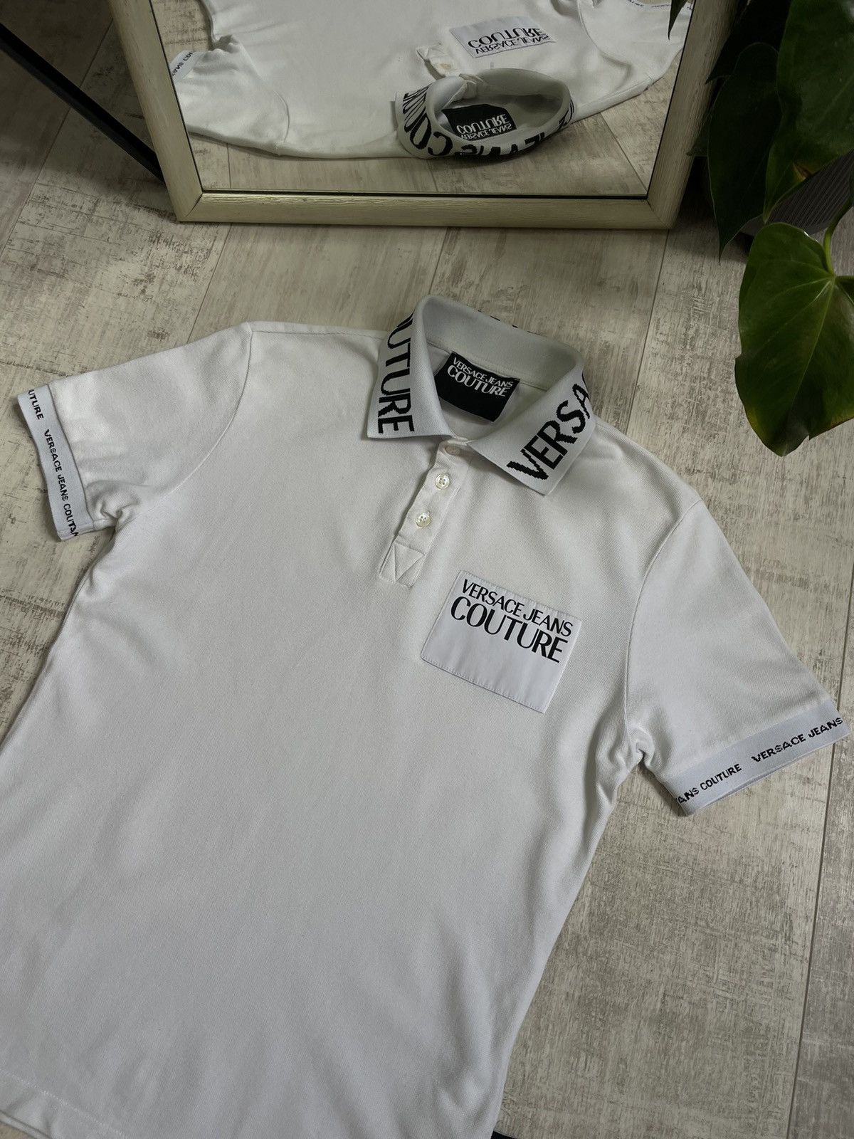 Versace Versace Jeans Couture White Polo T-Shirt Luxury RARE Size US XS / EU 42 / 0 - 3 Thumbnail