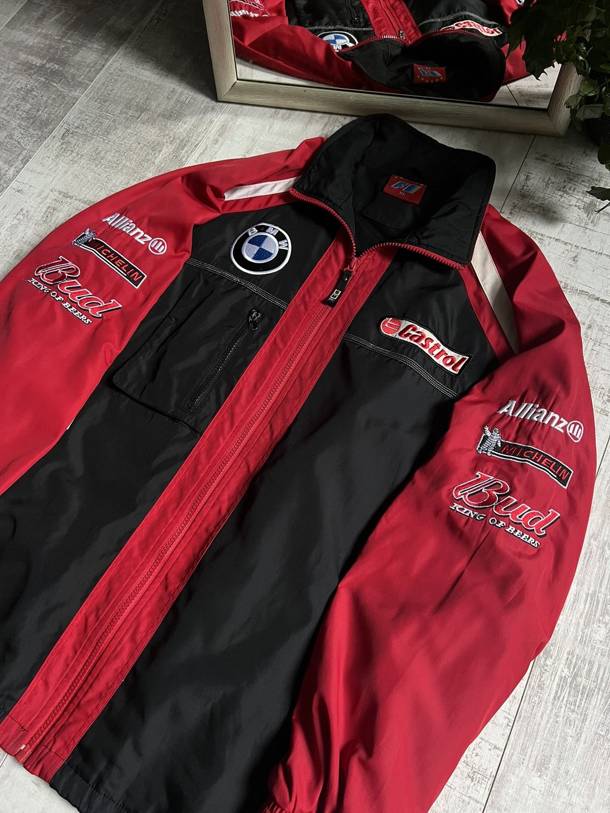 BMW Vintage F1 BMW Racing Jacket Michelin Castrol Bomber RARE Size US XL / EU 56 / 4 - 3 Thumbnail