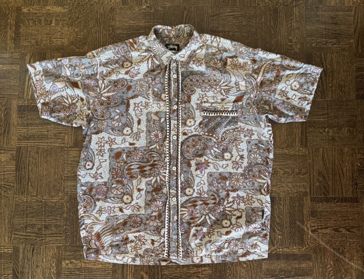Stussy RARE 1983 STUSSY batik print cotton buttoned shirt L/Xl Size US XL / EU 56 / 4 - 1 Thumbnail