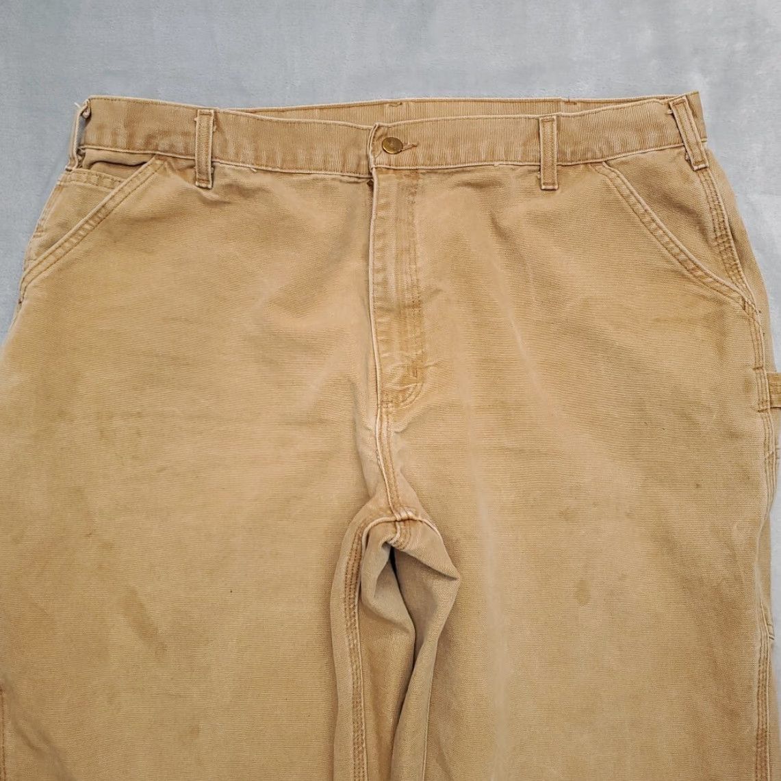 Carhartt VINTAGE Carhartt Pants Men 42x30 Faded Brown Canvas Carpenter Cargo B11 Workwear Size US 42 / EU 58 - 3 Thumbnail