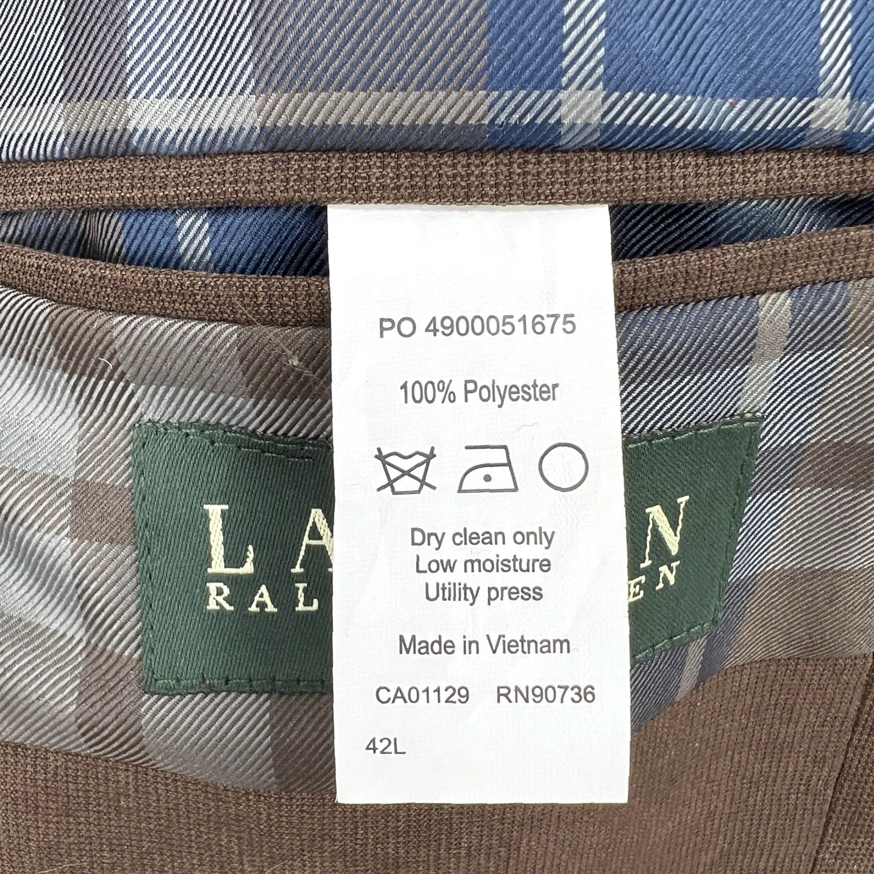 Ralph Lauren Lauren Ralph Lauren Blazer Sport Coat Men Brown 42L Faux Suede Long Solid Single-Breasted 2 Piece Mens Size 42R - 6 Thumbnail