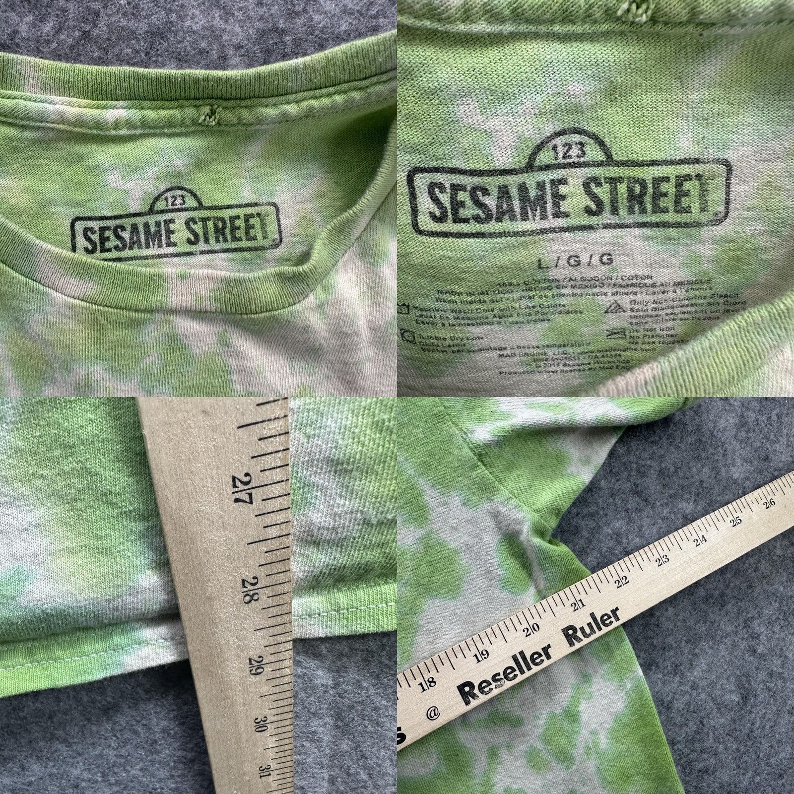 Vintage Sesame Street Shirt Mens Large Green Tie Dye Graphic Tee Cookie Monster Rasta Size US L / EU 52-54 / 3 - 8 Thumbnail