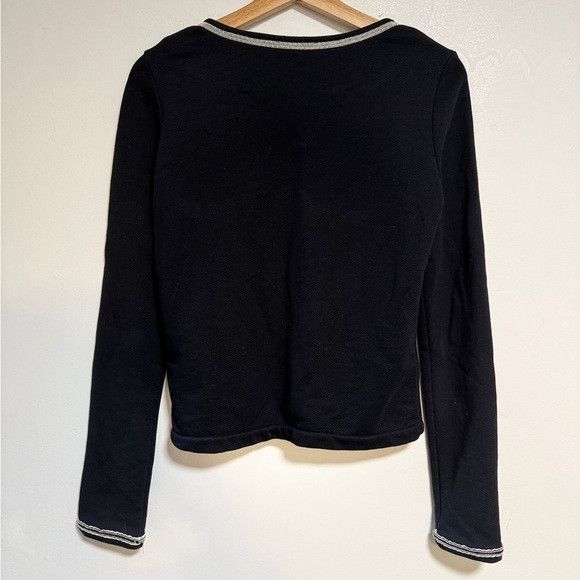 Maison Scotch Maison Scotch Black Open Front Cardigan w Silver Trim - Sz 1 Size S / US 4 / IT 40 - 8 Thumbnail
