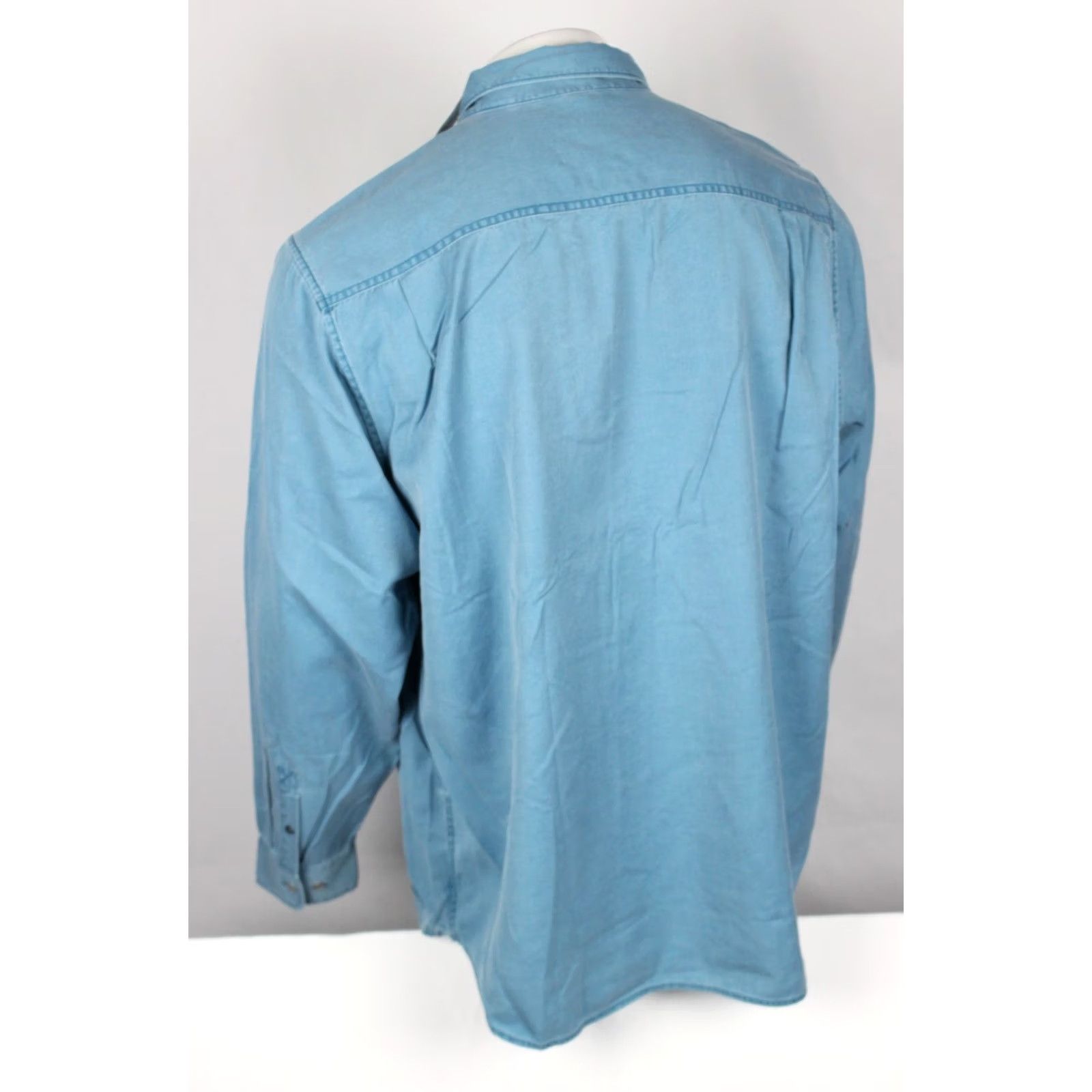 Tommy Bahama Tommy Bahama Men's Tahitian Twill Long Sleeve Button Shirt 2XL Tall Mambo Blue Size US XXL / EU 58 / 5 - 2 Thumbnail
