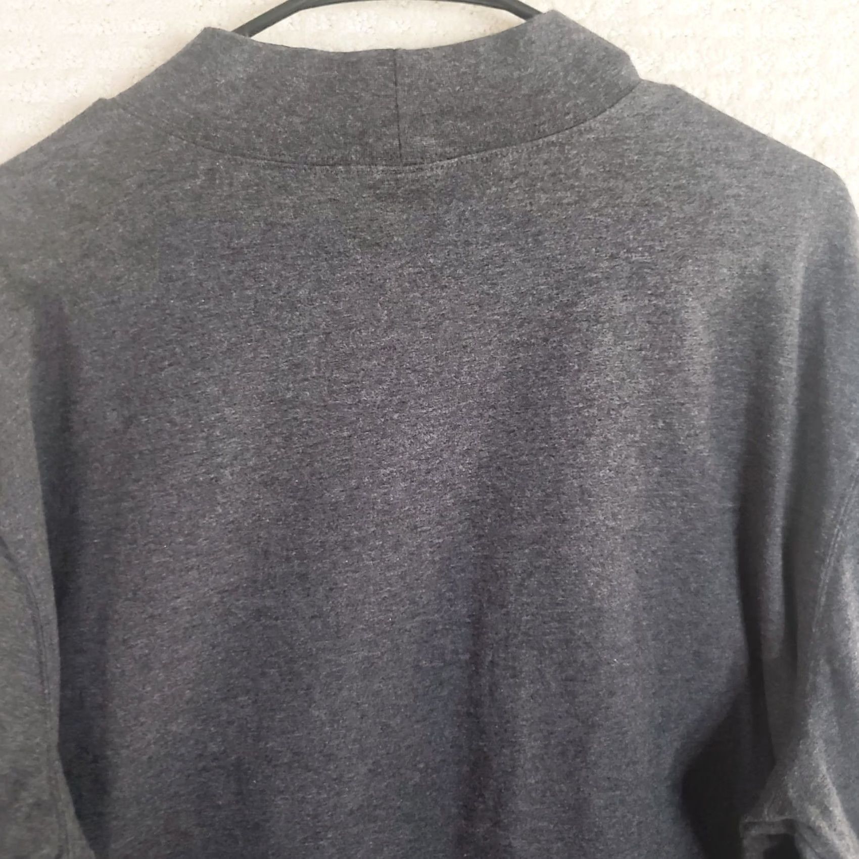 Lands' End Lands' End Men's Dark Charcoal Heather Super-T Mock Neck T-Shirt XXL Gray Mens Size US XXL / EU 58 / 5 - 7 Thumbnail