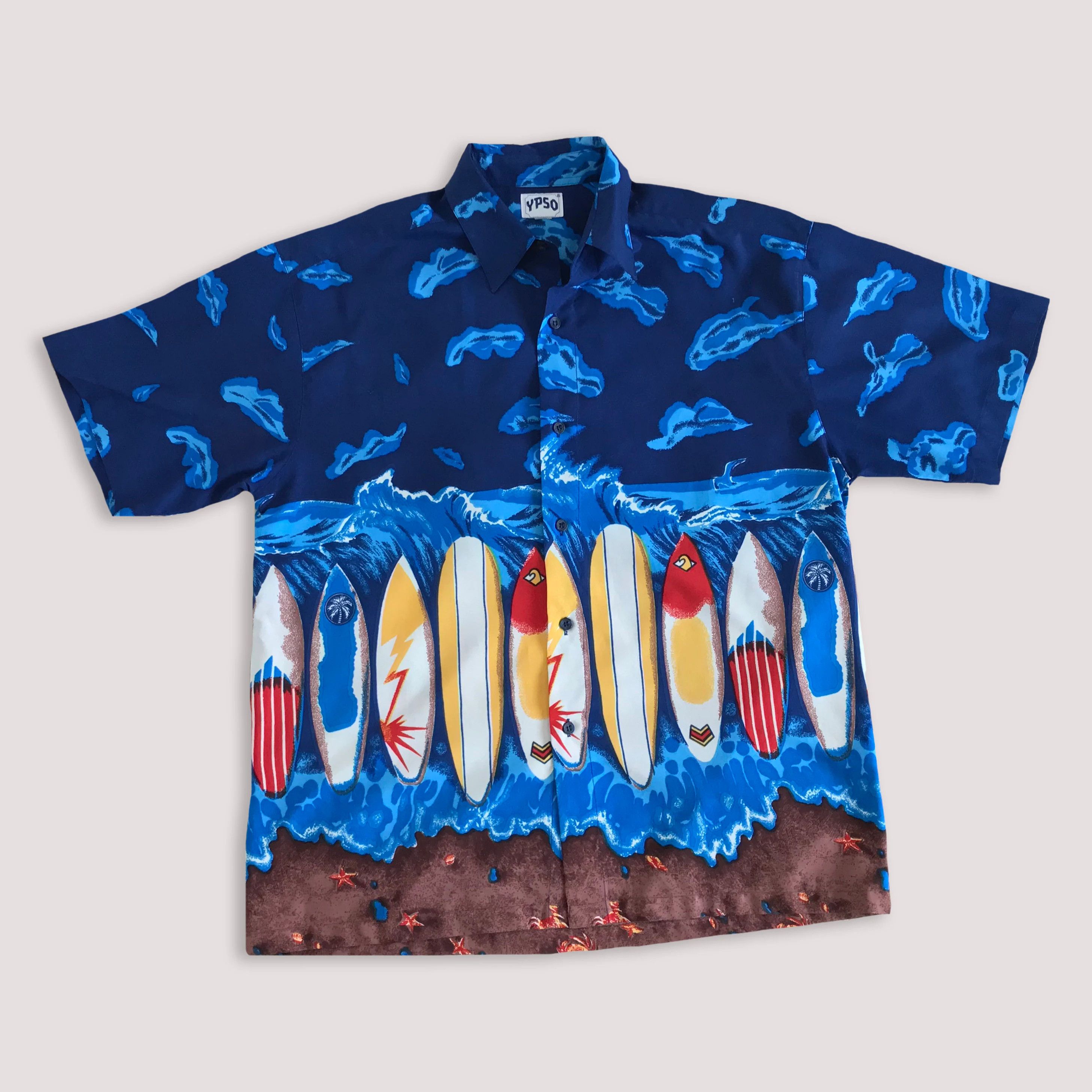 Vintage 90s Hawaiian Button Up Shirt Surf Tropical Short Sleeve Size US M / EU 48-50 / 2 - 2 Thumbnail
