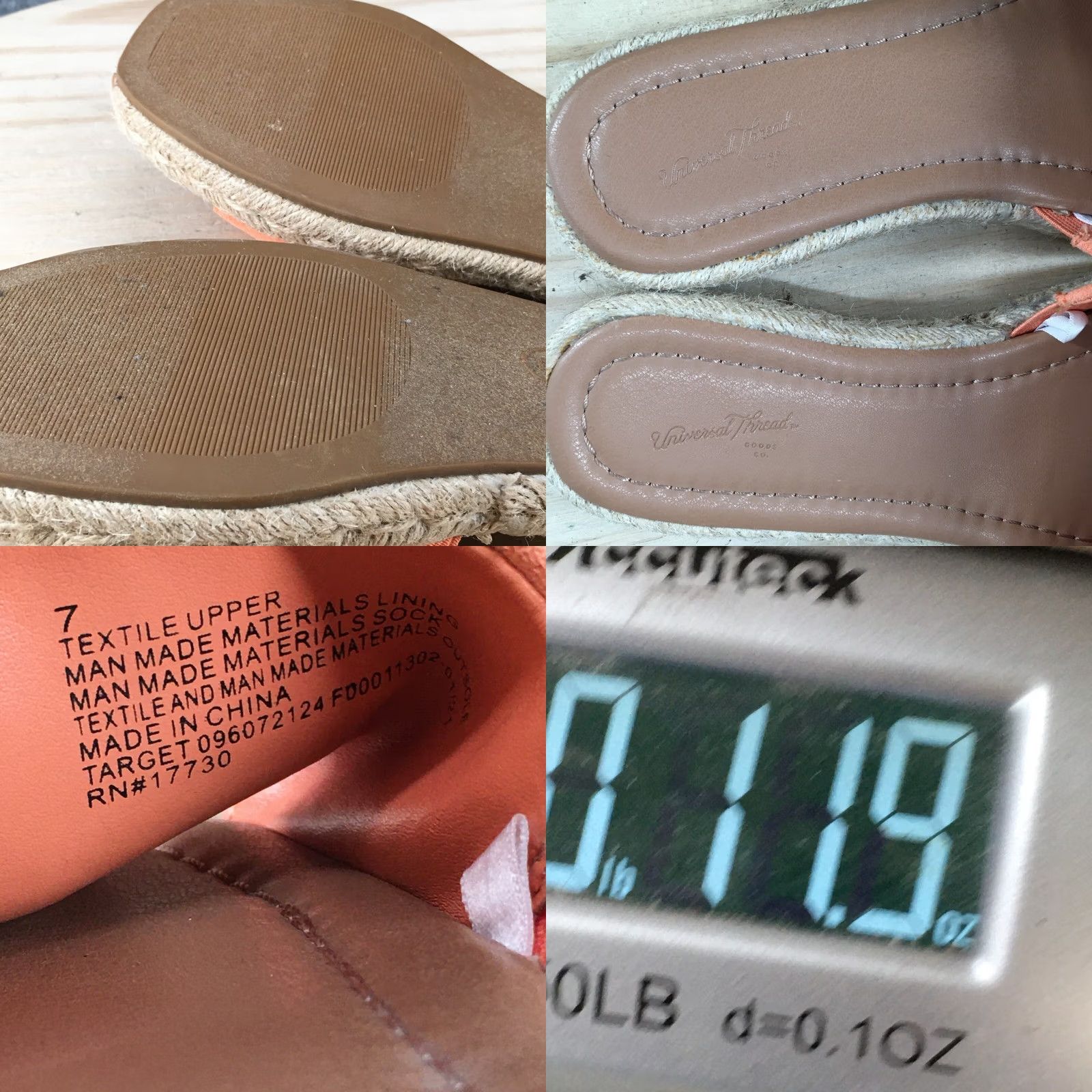 Vintage Universal Thread Sandals Womens 7 Square Toe Slide Espadrille Flats Orange Shoes Sandal Slip On Flat Casual Womens 7 Orange Size US 7 / IT 37 - 9 Thumbnail