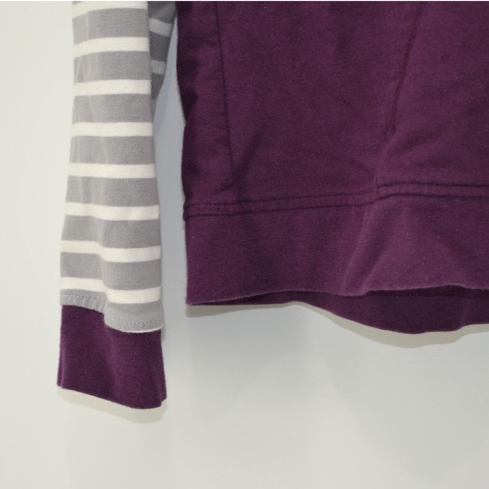 Orvis Orvis Womens Hooded Sweater Top Striped Burgundy Pocket Sz S Size S / US 4 / IT 40 - 10 Thumbnail