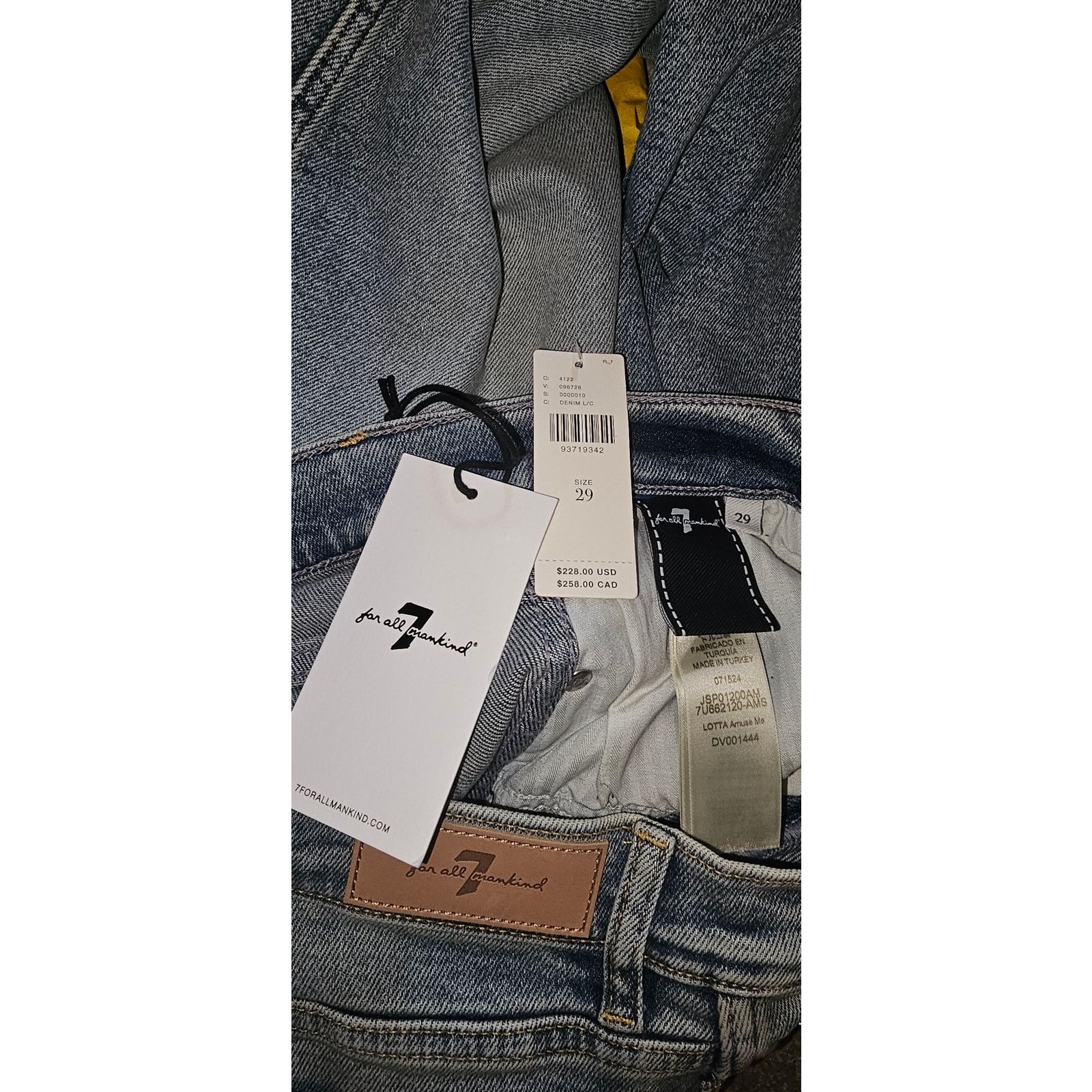 7 For All Mankind × Anthropologie New Lotta Mid-Rise Wide-Leg Denim Jeans Sz 29 Size 29" - 6 Thumbnail