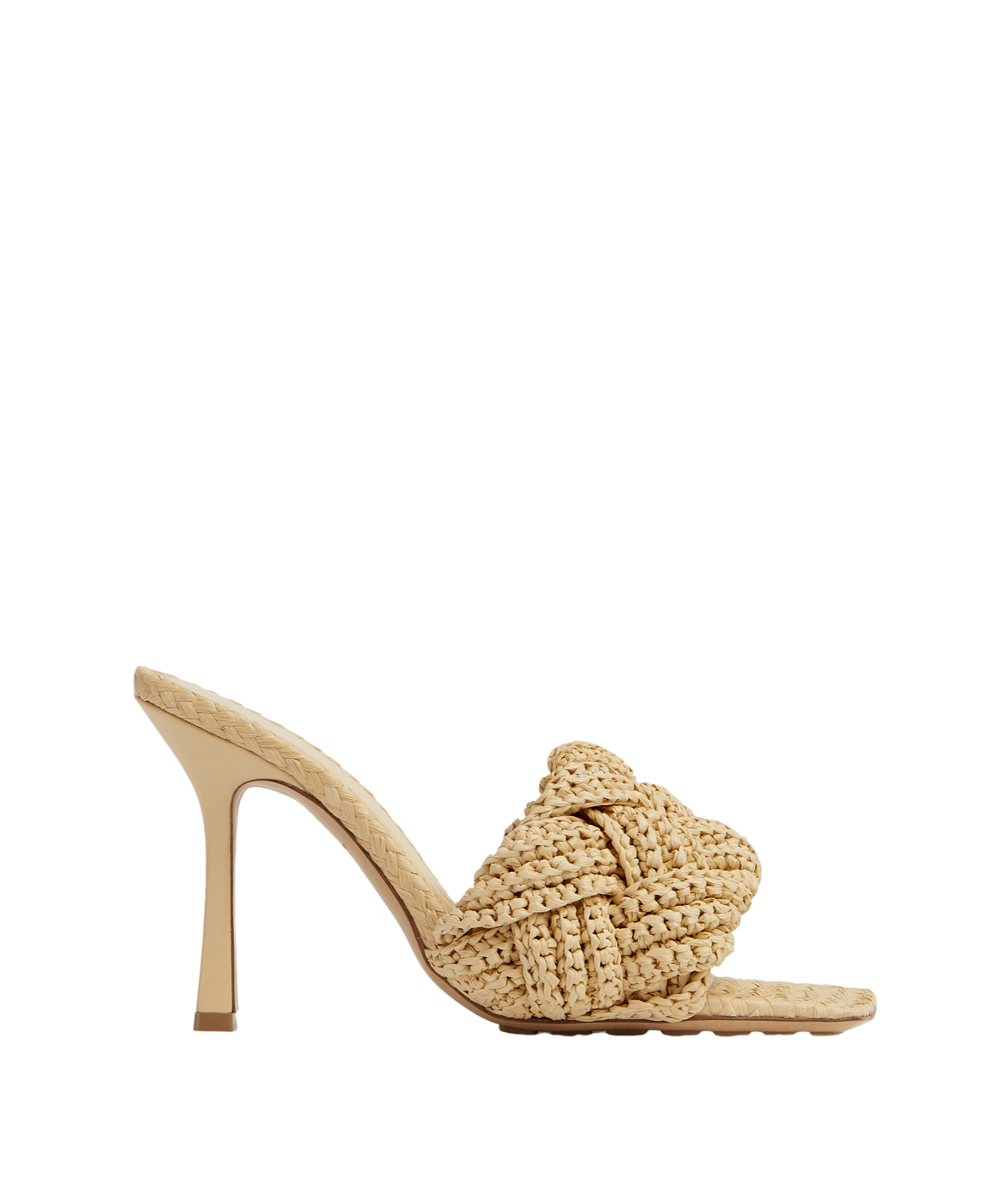 Bottega Veneta Lido Cane Sugar Intrecciato Raffia Mules