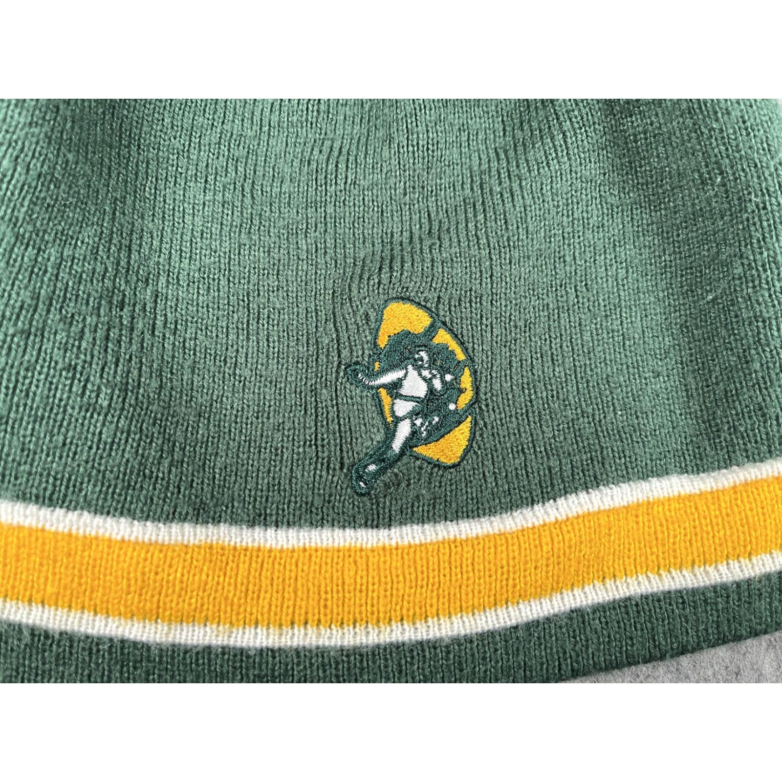 NFL NFL Green Bay Packers Beanie Hat Mens One Size Green Knit Striped Winter Sports Size ONE SIZE - 2 Thumbnail