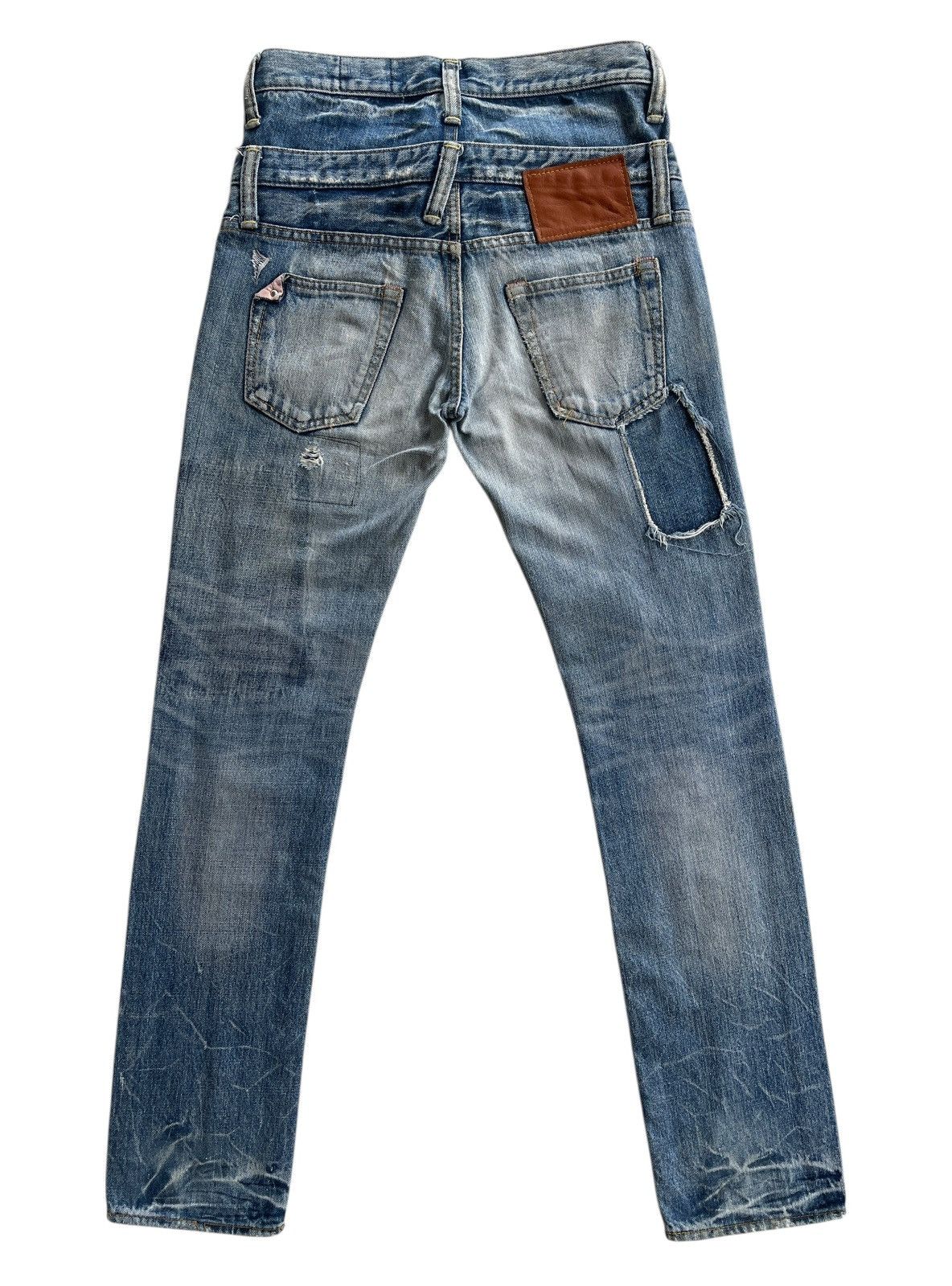 Japanese Brand Antgauge Double Waist Distressed Patchwork Denim Size US 28 / EU 44 - 7 Thumbnail