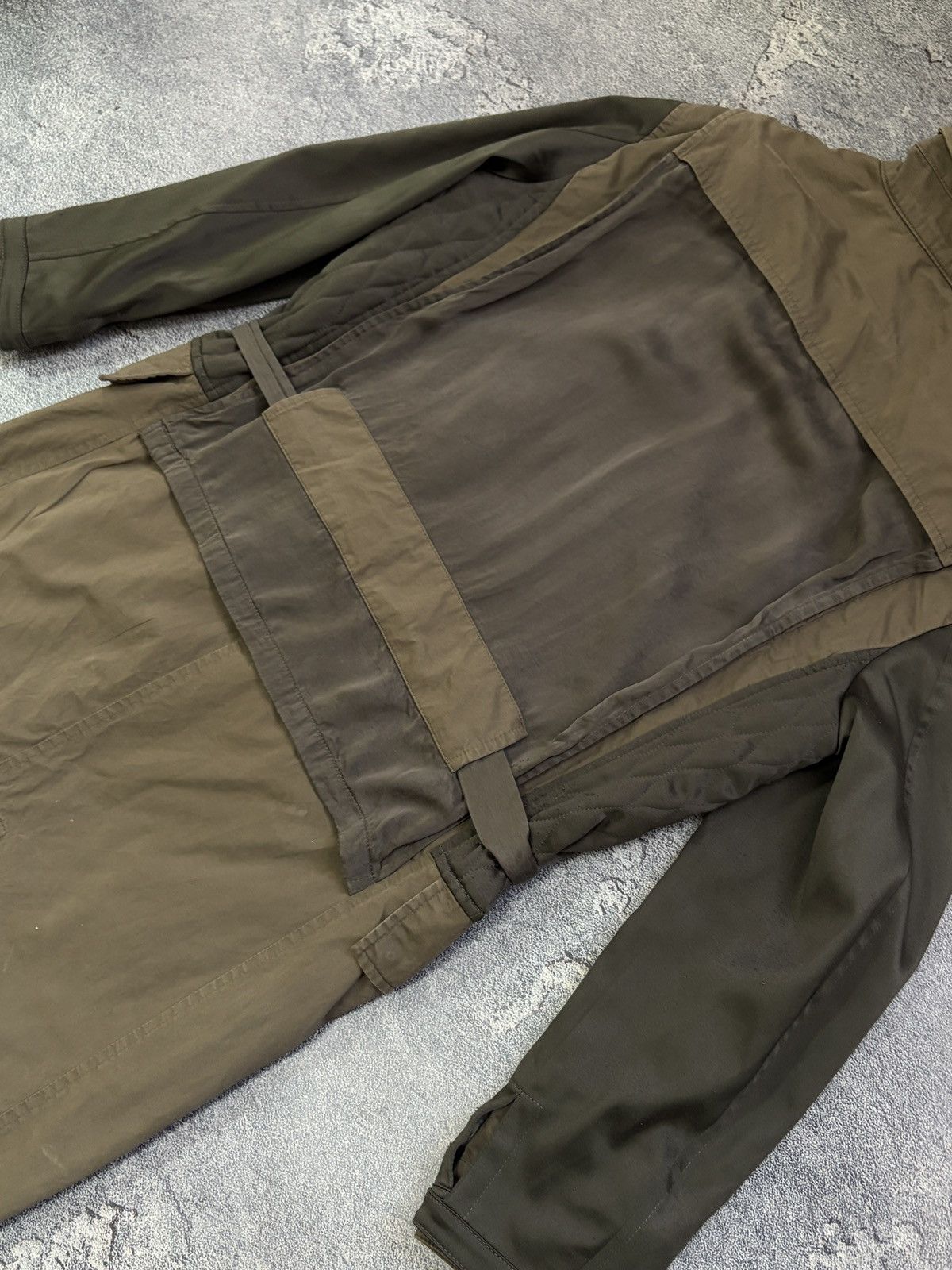 Allsaints AllSaints Fife Military Khaki Mixed Media Parka Jacket 8/4 Size S / US 4 / IT 40 - 17 Thumbnail