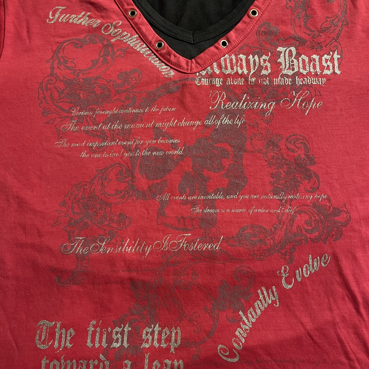 If Six Was Nine × Japanese Brand × Le Grande Bleu (L.G.B.) 🇯🇵 BEAUMONT CARR POEM GLITTER FONT DOUBLE LAYER TSHIRT Size US XXL / EU 58 / 5 - 17 Thumbnail