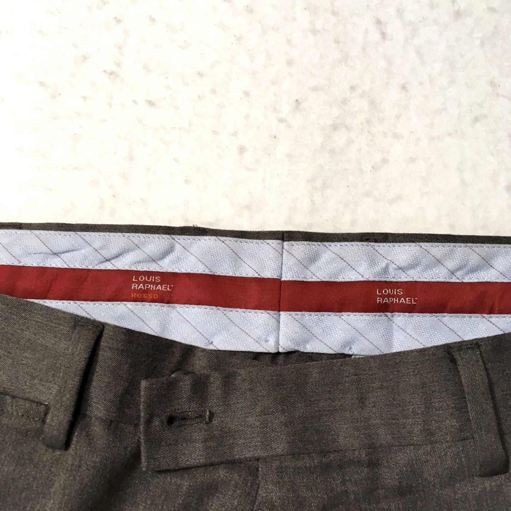 Vintage Louis Raphael Mens Pants 34 X 30 Gray Comfort Wedding Dress Slacks Size US 34 / EU 50 - 7 Thumbnail