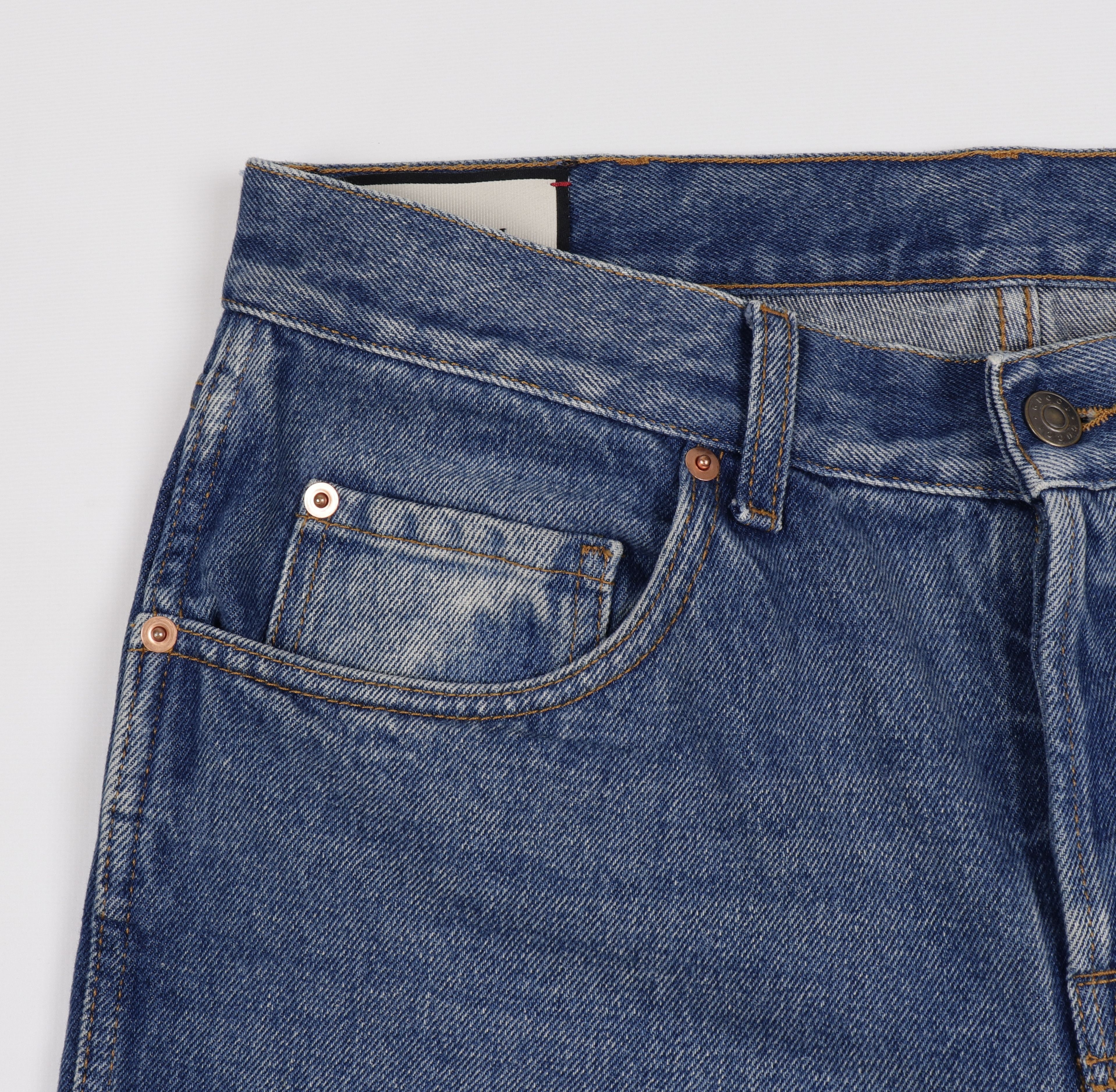 Gucci Men's Gucci Cotton Blue Jeans GG Web Patch Size W32-33" Size US 33 - 3 Thumbnail
