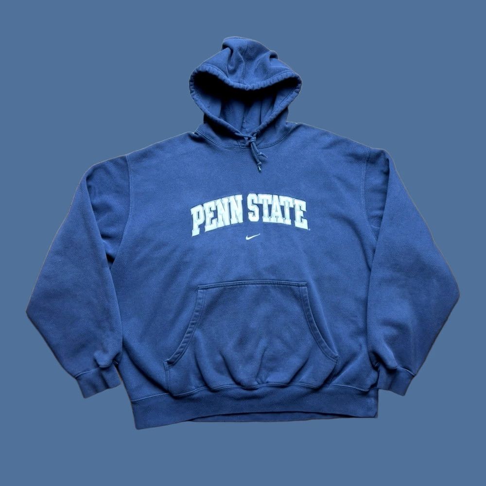 Nike VINTAGE Penn State Nike Team Center Swoosh Hoodie Pullover Men XXL Blue Navy Swoosh Size US XXL / EU 58 / 5 - 1 Thumbnail