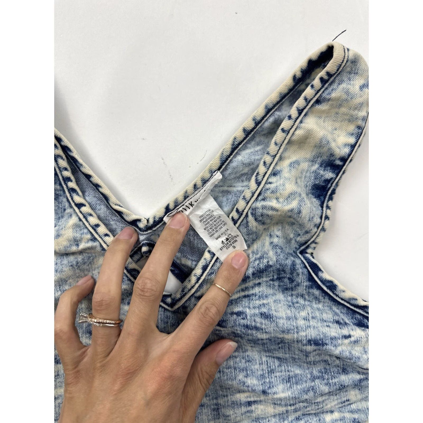 Vintage MilkyWay Crop Top Women’s S Blue Acid Wash USA Tank Sleeveless Cropped Shirt Womens Size S / US 4 / IT 40 - 3 Thumbnail