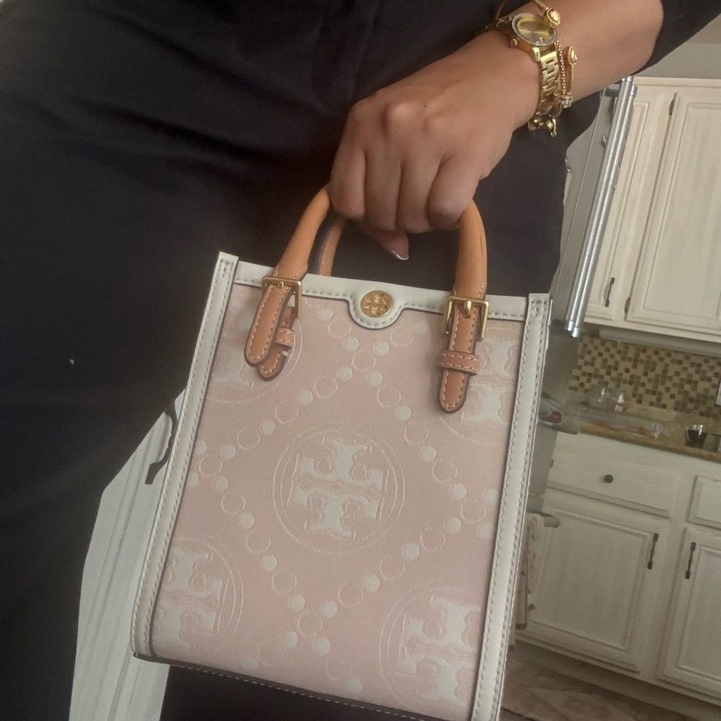 Tory Burch Tory Burch Mini T Monogram Perforated Leather Tote Crossbody Size ONE SIZE - 11 Thumbnail