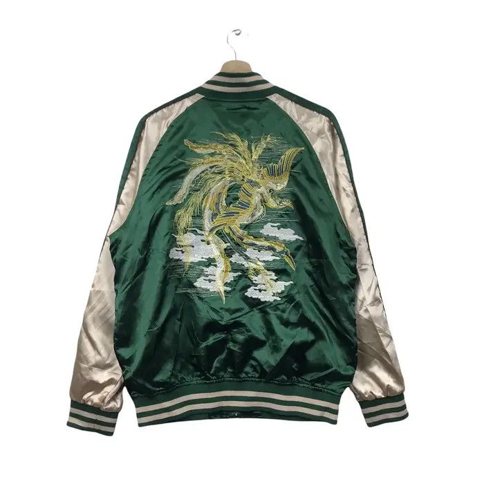 Japanese Brand Vtg SUKAJAN PHOENIX Immortal Bird JAPAN Souvenir Jacket Size L / US 10 / IT 46 - 3 Thumbnail