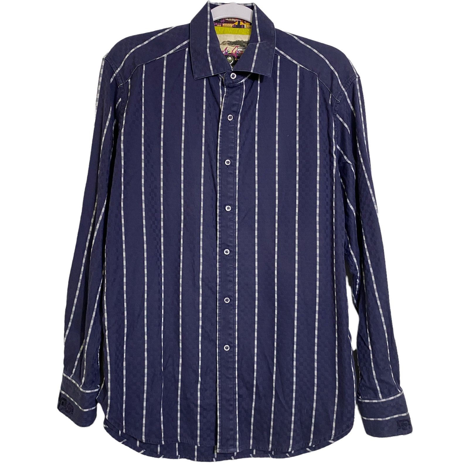 Robert Graham Robert Graham Mens Striped Long Sleeve Button Up Shirt Size US M / EU 48-50 / 2 - 2 Thumbnail