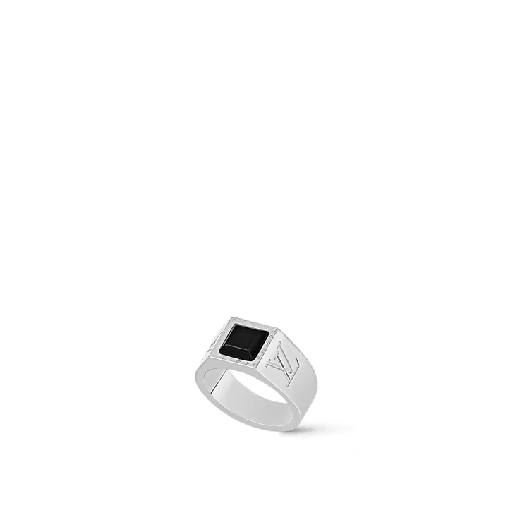Louis Vuitton LV Onyx Signet Ring - M Size ONE SIZE - 2 Thumbnail
