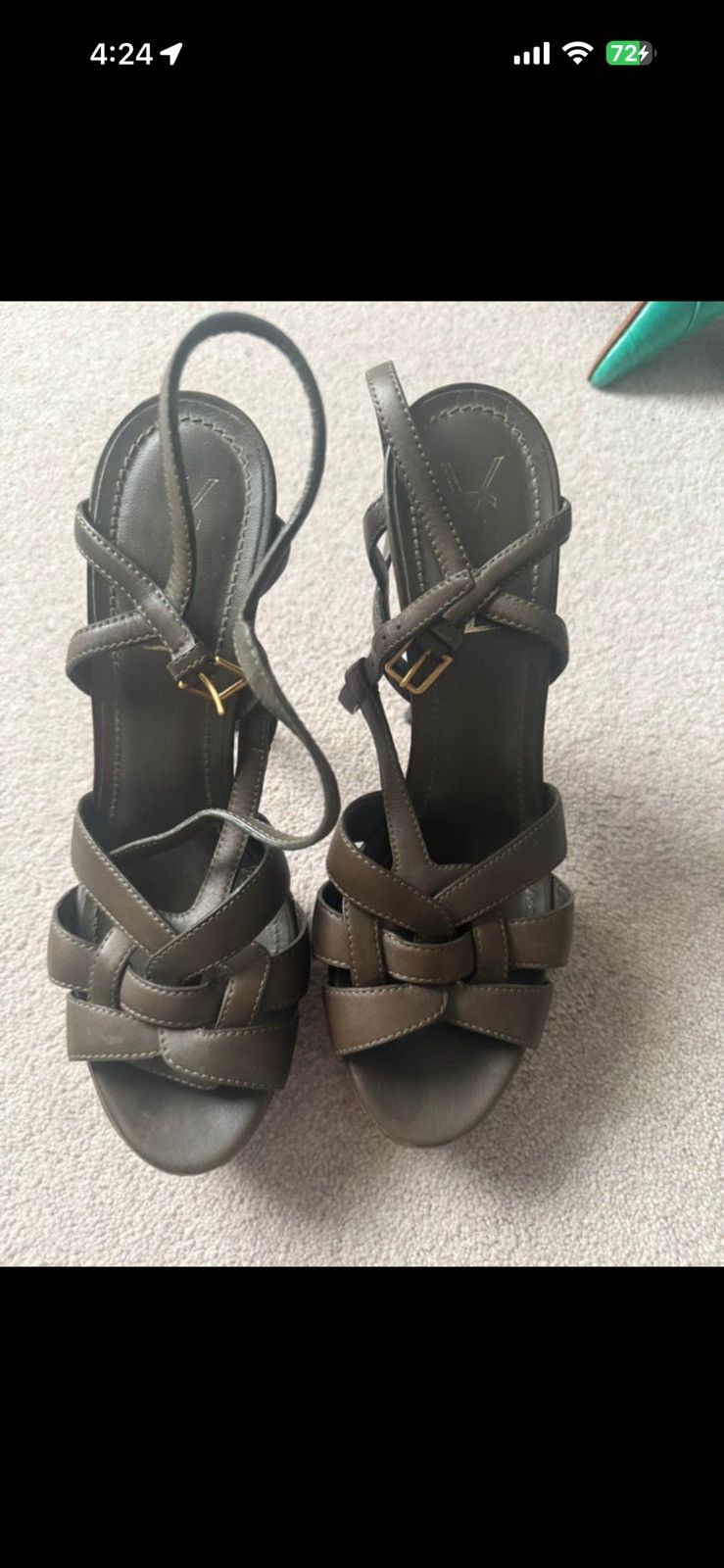 Yves Saint Laurent Khaki tribute YSL heels Size US 8 / IT 38 - 1 Thumbnail
