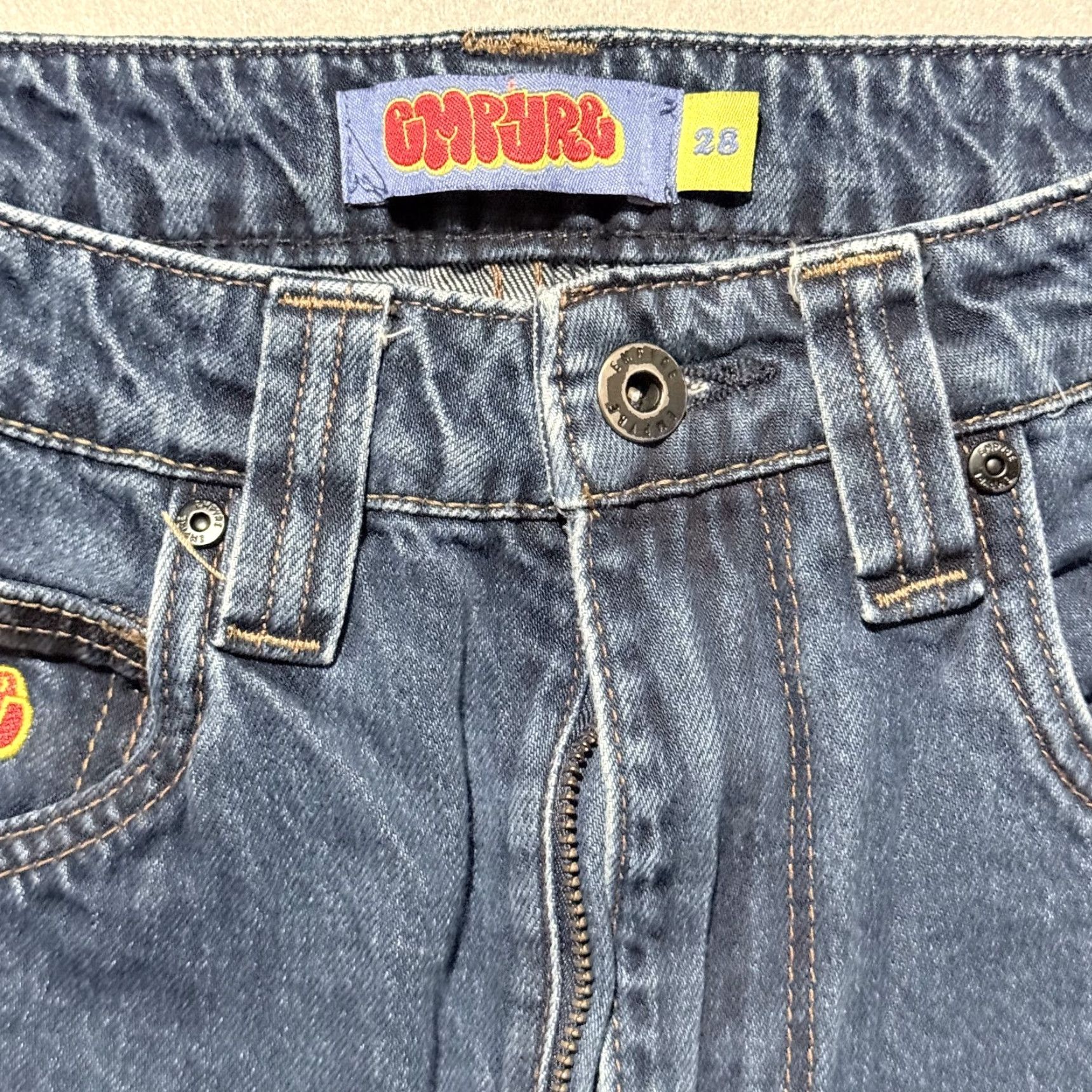 Empyre Empyre Jeans Men Blue Medium Wash Denim Relaxed Baggy 28 Zip Fly 5-Pocket Design Straight Shirt? Size US 28 / EU 44 - 4 Thumbnail