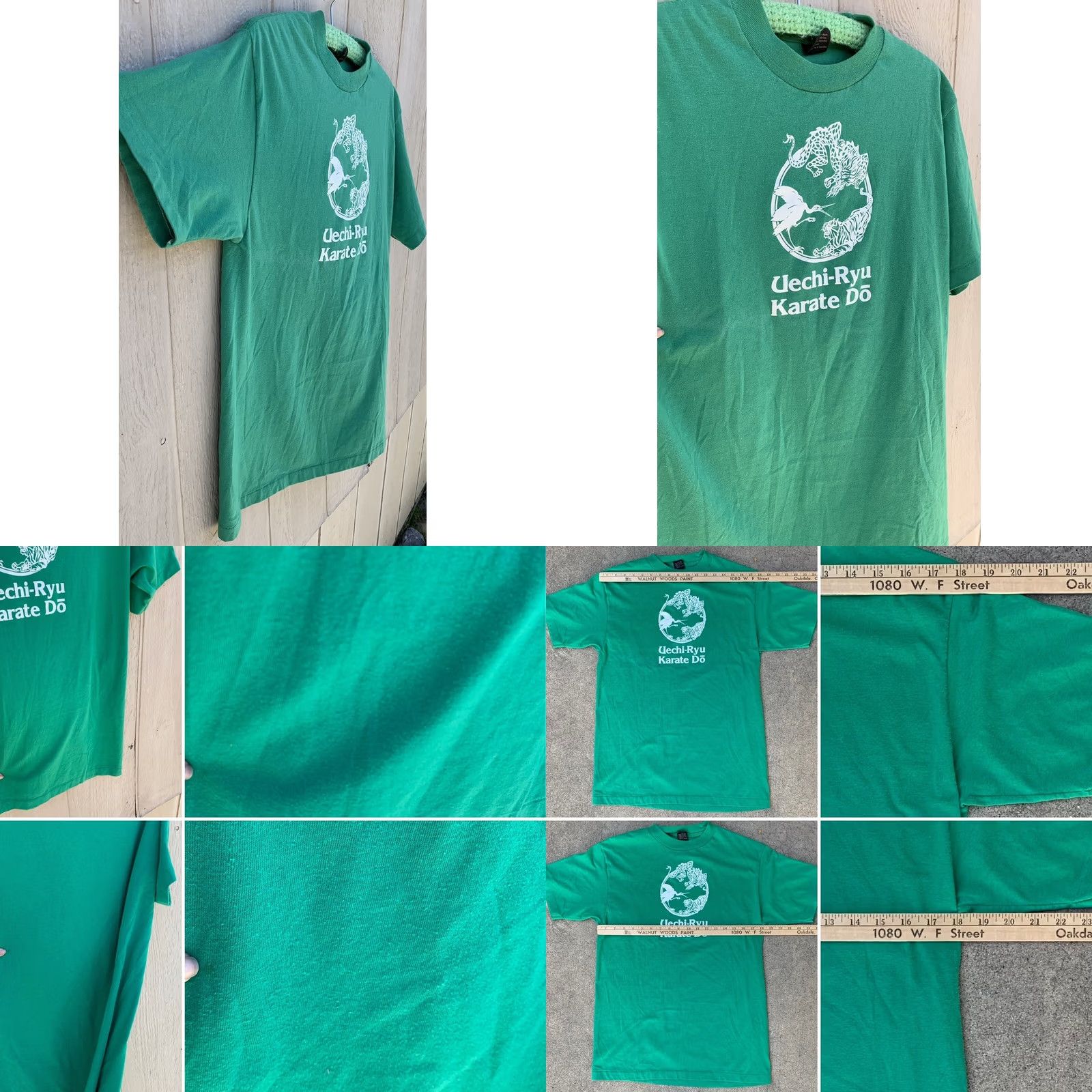 Anvil VINTAGE Anvil Uechi-Ryu Karate Do t-shirt Short Sleeve XL Made in USA Green 80s Graphic Tee Mens Size US XL / EU 56 / 4 - 8 Thumbnail