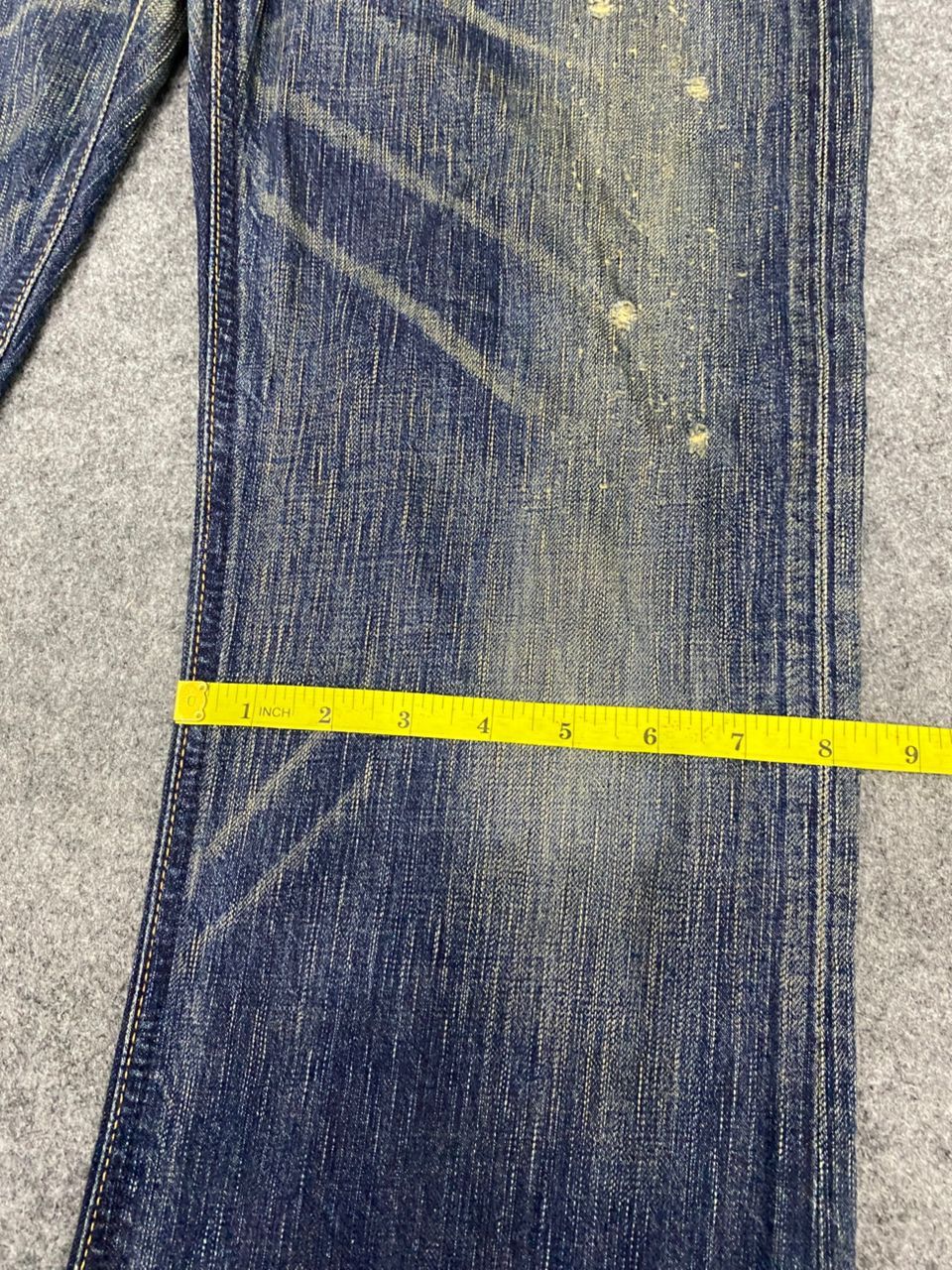 Edwin 💥Flare💥Vintage Edwin 503 Blue Trip Distressed denim Size US 35 - 6 Thumbnail