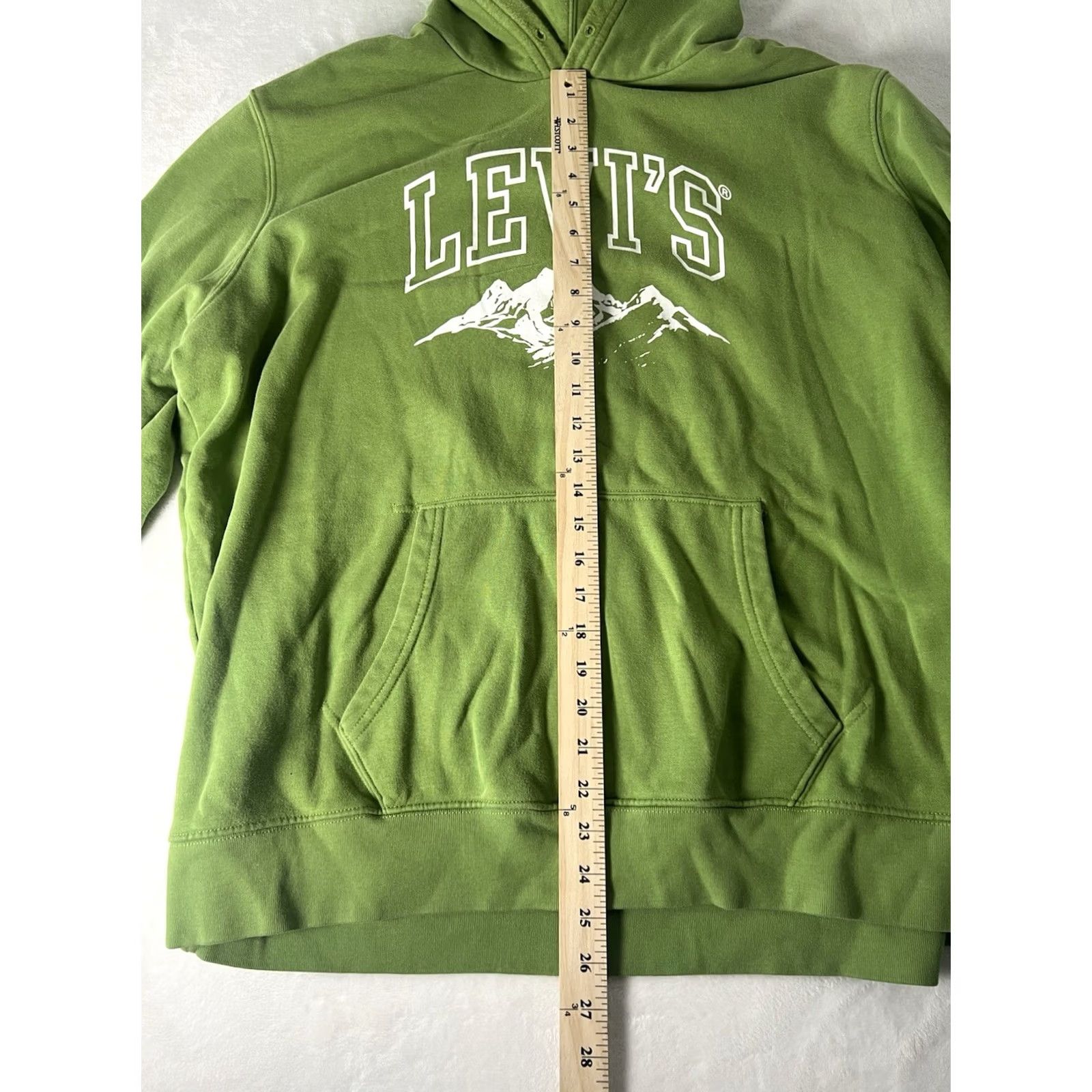 Levi's Levi's Hoodie Mens XL Green Pullover Long Sleeve Mountain Logo Pockets Regular Fit Vintage? No Size US XL / EU 56 / 4 - 2 Thumbnail