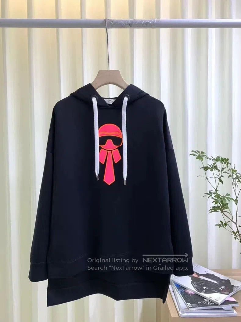 Fendi Fendi La Fayette Embroidered Logo Hooded Sweatshirt Size 4XL / US 24-26 - 2 Thumbnail