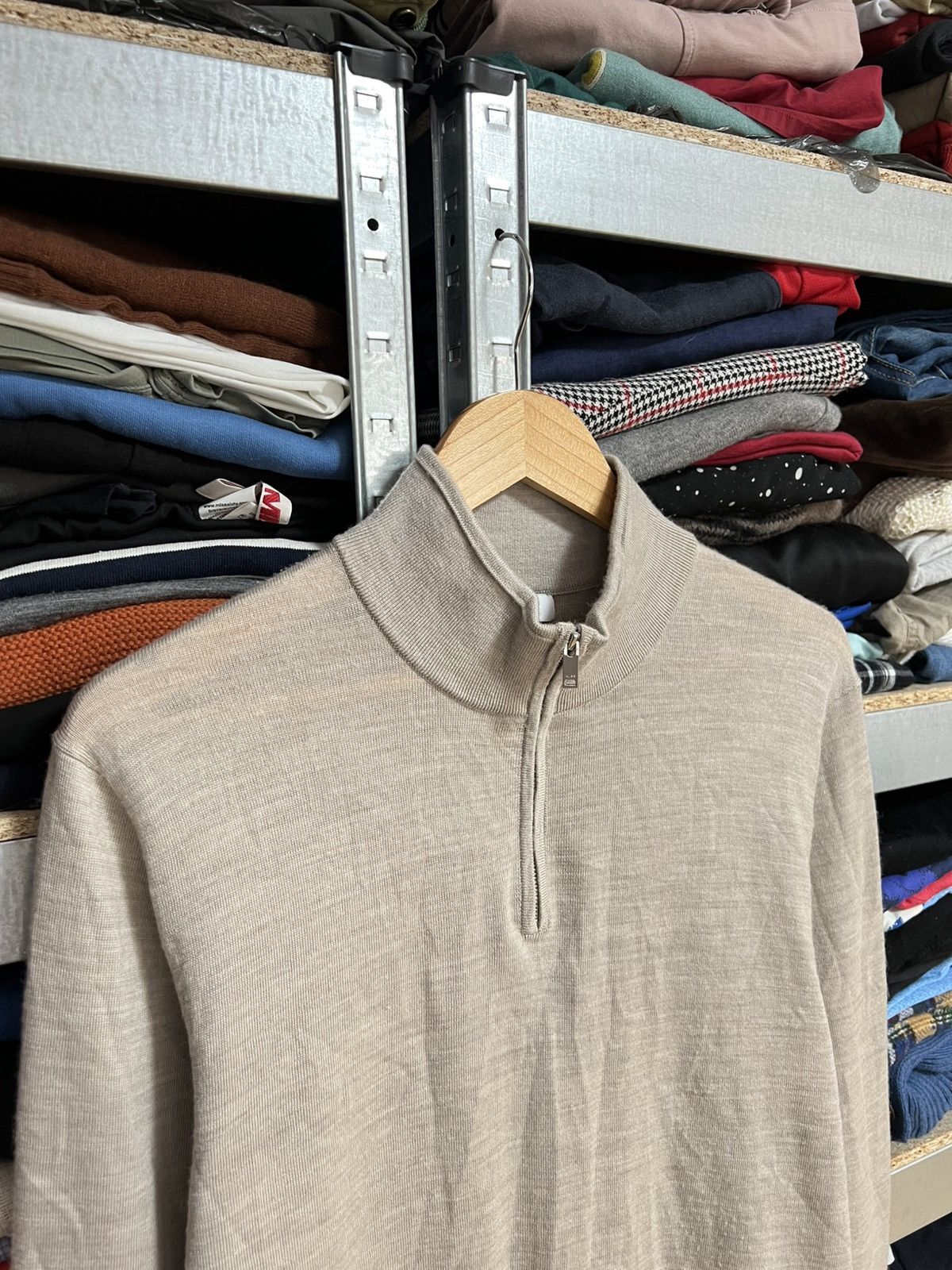 Reiss Reiss 1/4 Zip Wool Sweater Long Sleeve Sweatshirt Pullover L Size US L / EU 52-54 / 3 - 2 Thumbnail