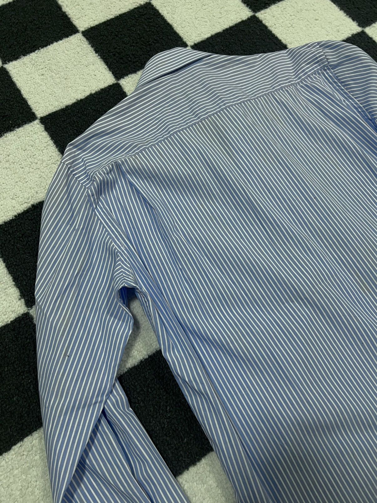 Yves Saint Laurent Yves Saint Laurent Striped Blue Dress Shirt Size US S / EU 44-46 / 1 - 10 Thumbnail