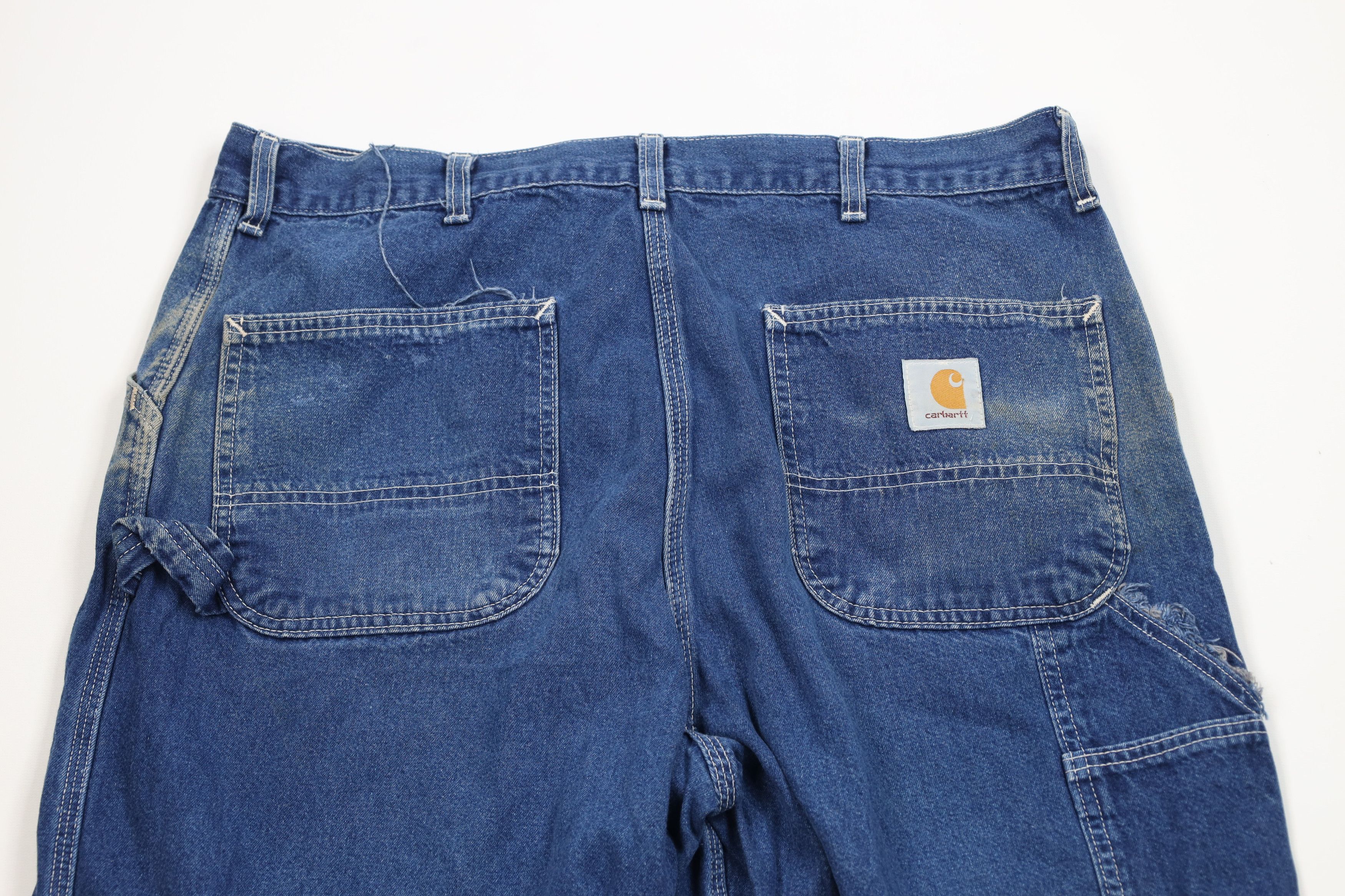 Carhartt Vintage 90s Carhartt Wide Leg Dungaree Denim Jeans USA Blue Size US 38 / EU 54 - 13 Thumbnail