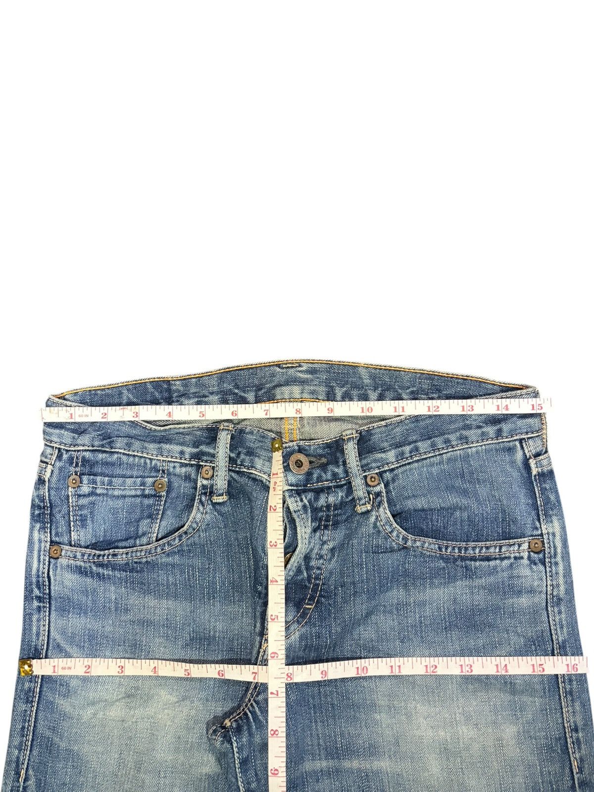 Edwin Vintage Japanese Brand Faded Wash Distress Loose Jeans Size 30" / US 8 / IT 44 - 6 Thumbnail