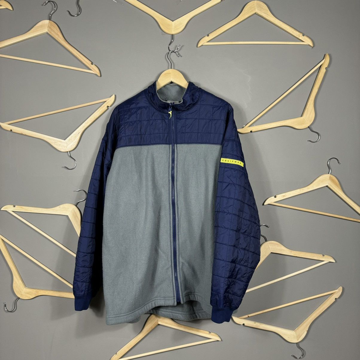 Adidas × Vintage Vintage Adidas Equipment 90s Zip Fleece Size US L / EU 52-54 / 3 - 1 Thumbnail