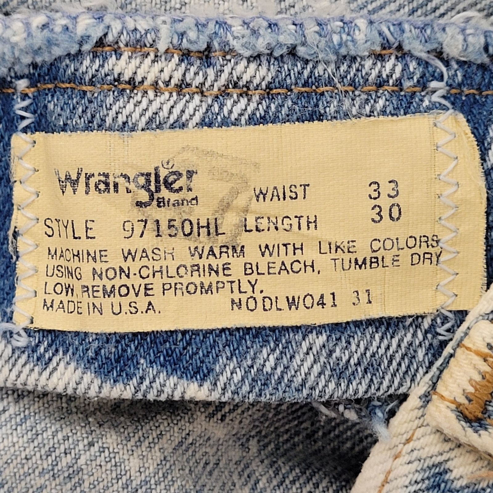 Wrangler VTG 80s Wrangler Acid-Wash Jeans High-Rise Double Knee USA Size US 30 / EU 46 - 18 Thumbnail