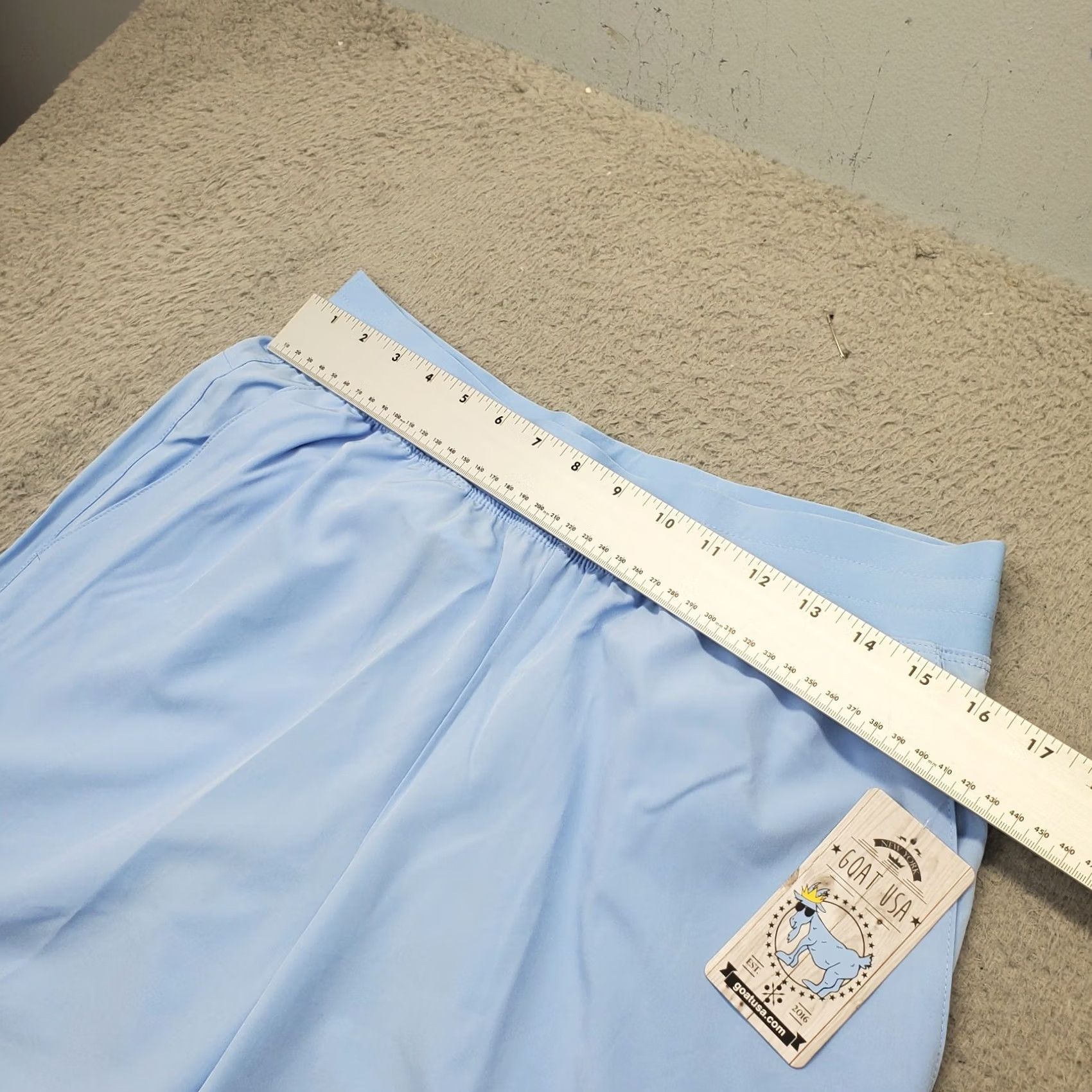 Vintage GOAT USA Shorts Womens M Blue Stretch Athletic Running Side Slit High Waist Size 32" / US 10 / IT 46 - 3 Thumbnail
