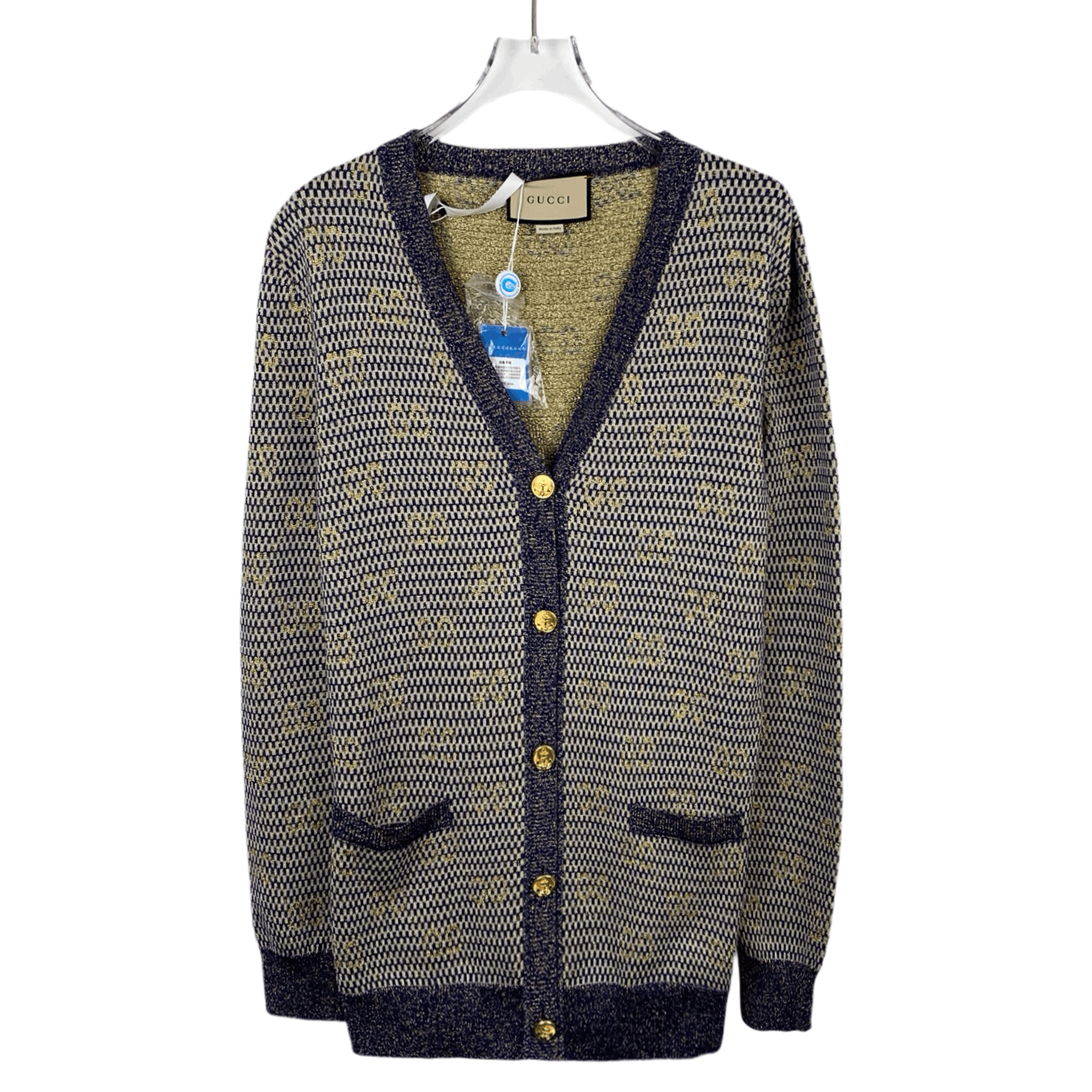 Gucci Gucci Blue-Gold Fleece knitted coat Size S / US 4 / IT 40 - 1 Thumbnail