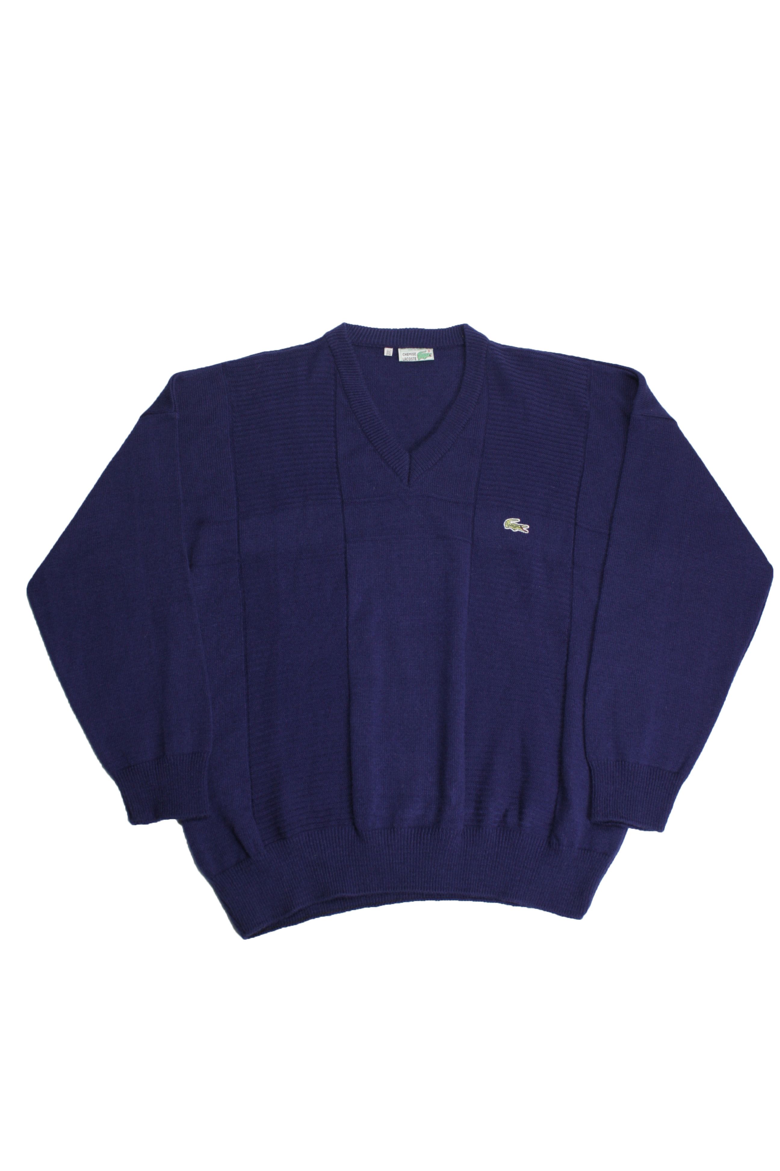 Lacoste × Vintage Chemise Lacoste 80s Vintage Knitted Cotton V-Neck Sweater Size US XL / EU 56 / 4 - 1 Thumbnail