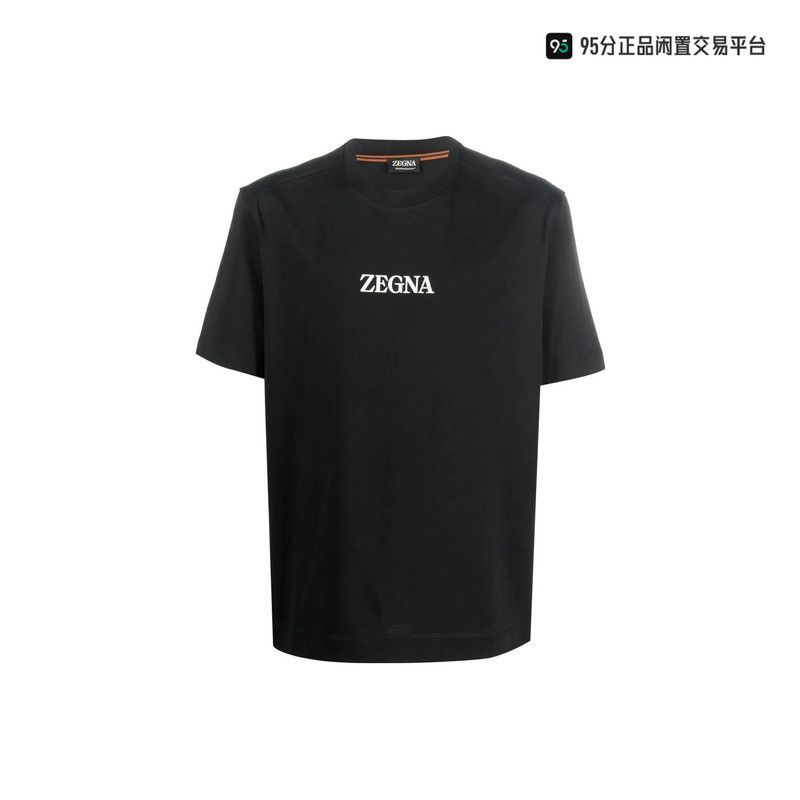 Ermenegildo Zegna Zegna FW22 Solid Logo Print Crew Neck T-Shirt Size US XL / EU 56 / 4 - 1 Thumbnail