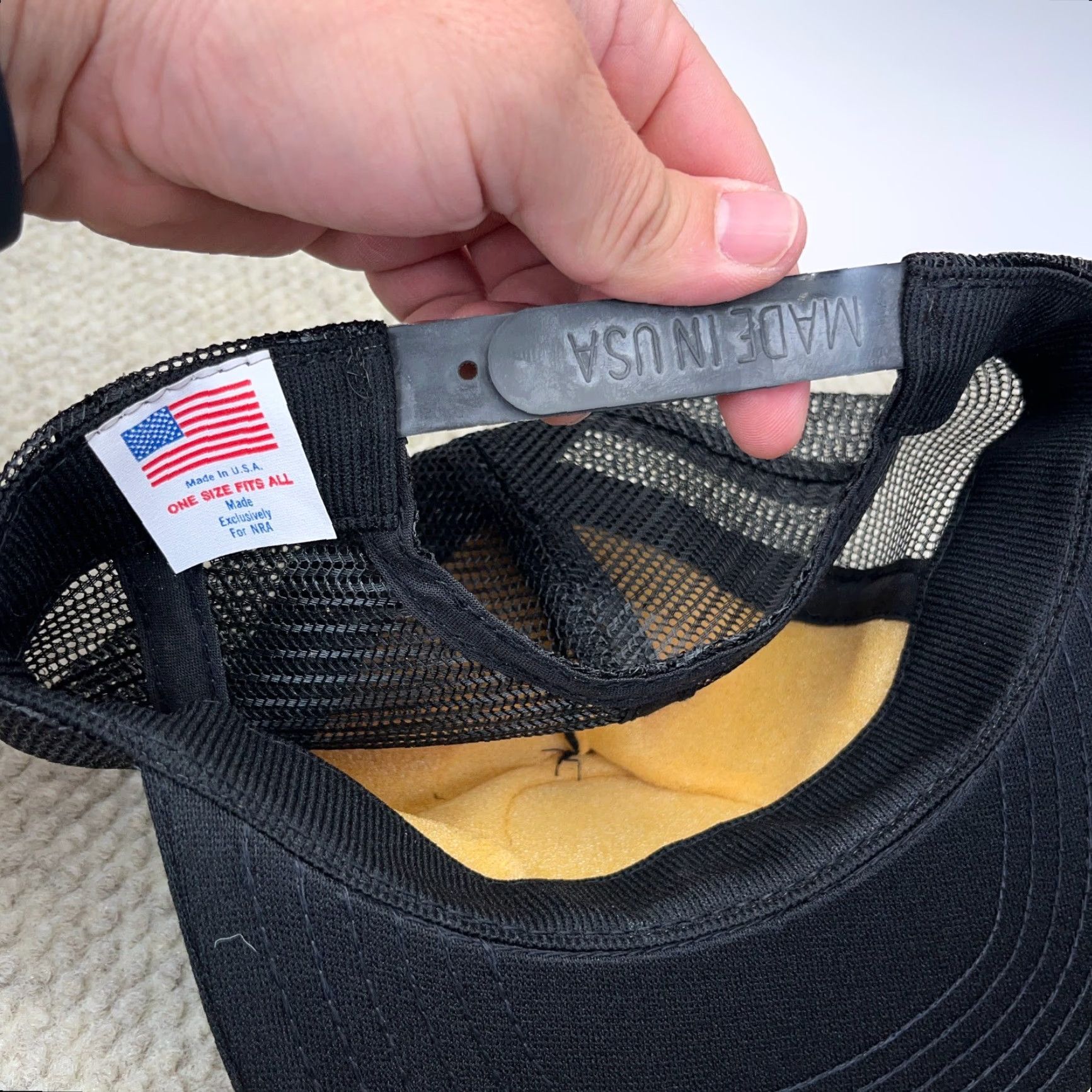 Vintage VINTAGE NRA Trucker Hat Adjustable Black Yellow Patch 90s USA Made Classic Mens Size ONE SIZE - 7 Thumbnail