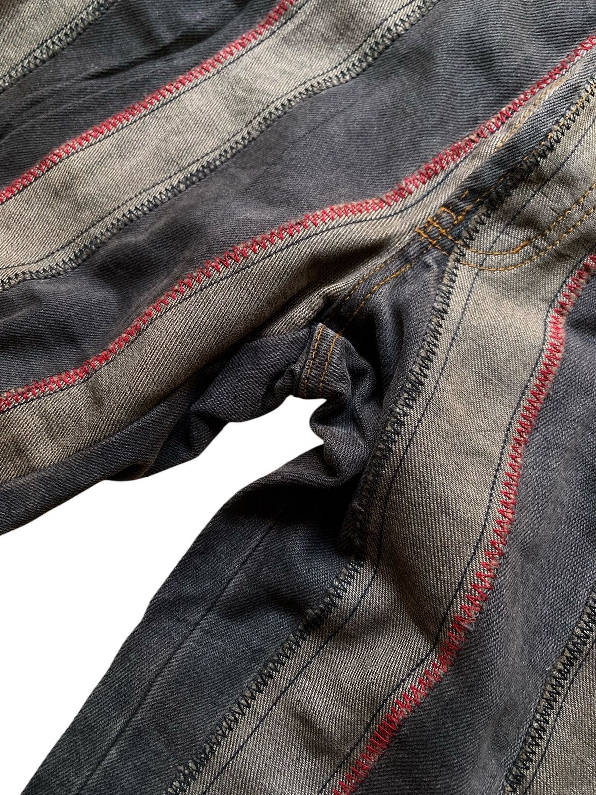 If Six Was Nine Vintage morgan de toi homme stripe stitched flare denim pant Size US 30 / EU 46 - 4 Thumbnail