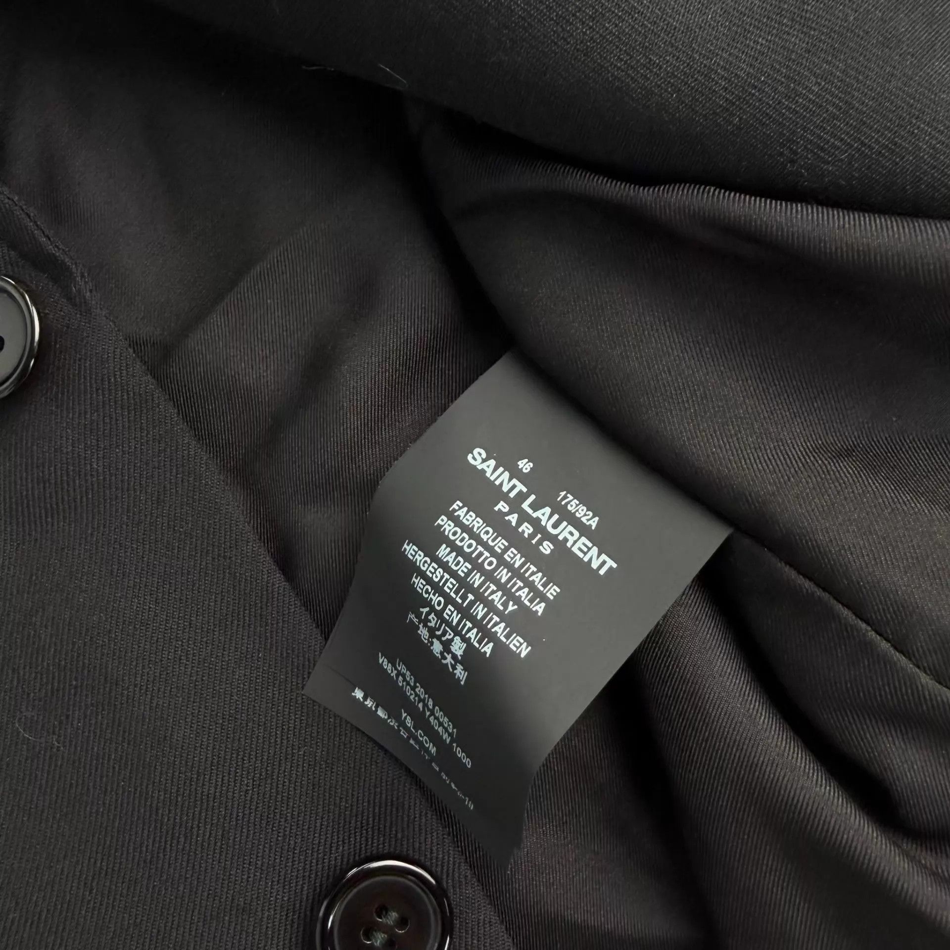 Yves Saint Laurent YSL Black Suit Jacket Size 46R - 6 Thumbnail