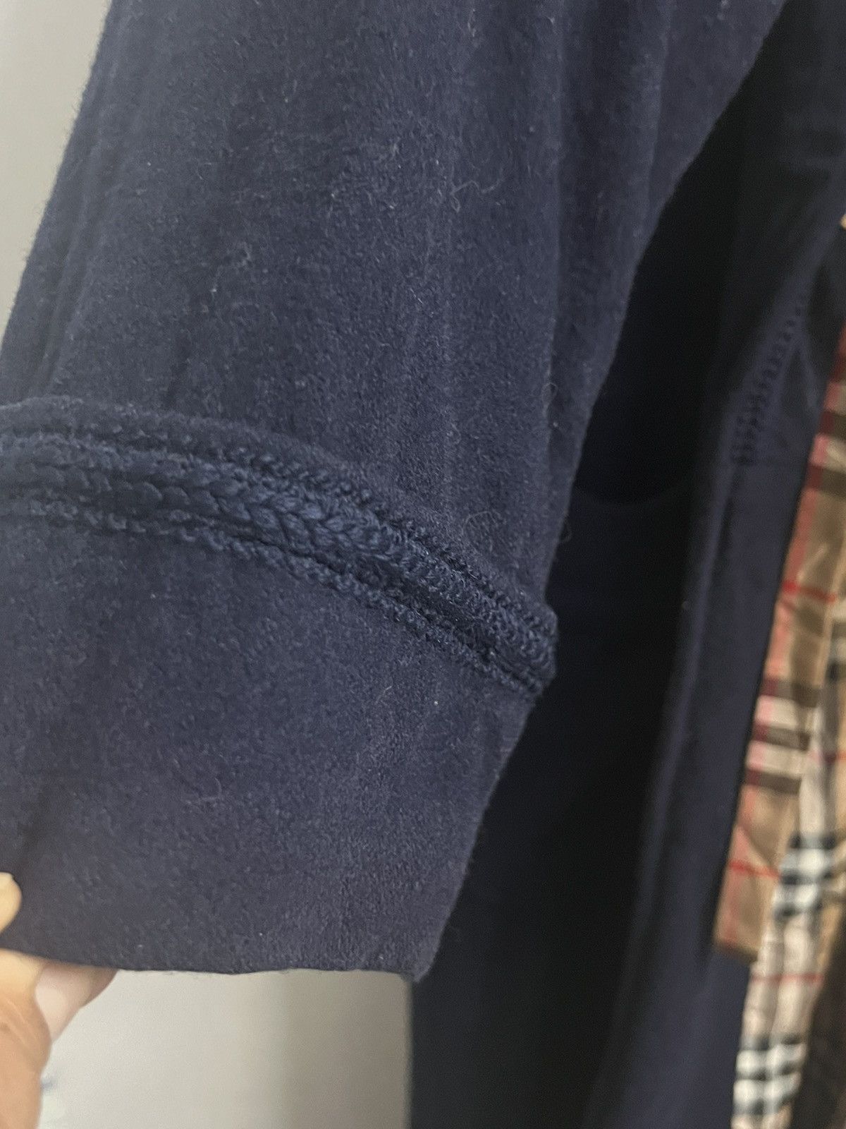 Burberry Nova Check blue navy Wool Long Jacket