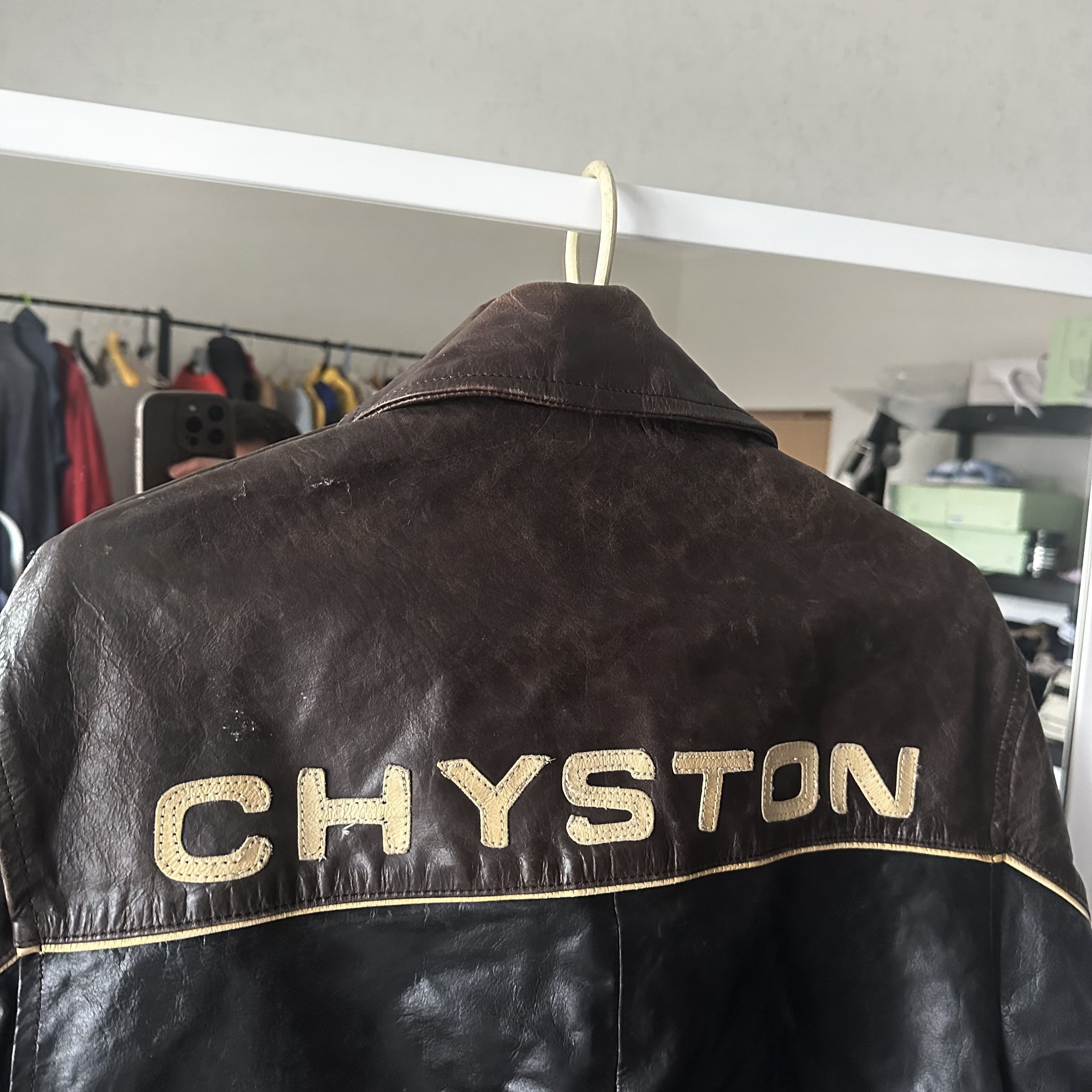 Vintage CHYSTON Avant garde Genuine Leather Brown Vintage Jacket Size US L / EU 52-54 / 3 - 2 Thumbnail