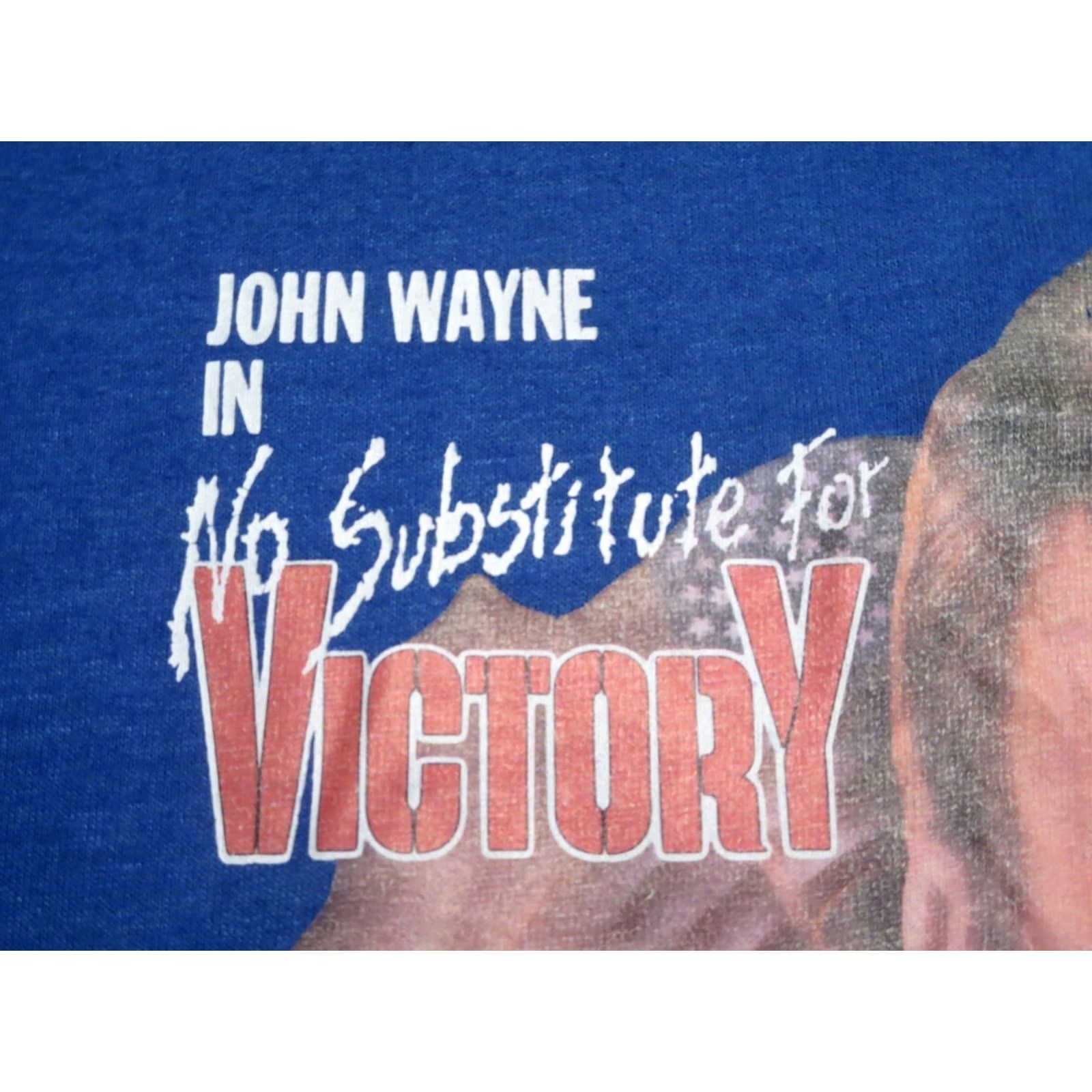 Vintage VINTAGE vintage 1986 NO SUBSTITUTE FOR VICTORY JOHN WAYNE MOVIE T-Shirt SMALL blue 80s Mens T-Shirt Size US S / EU 44-46 / 1 - 4 Thumbnail