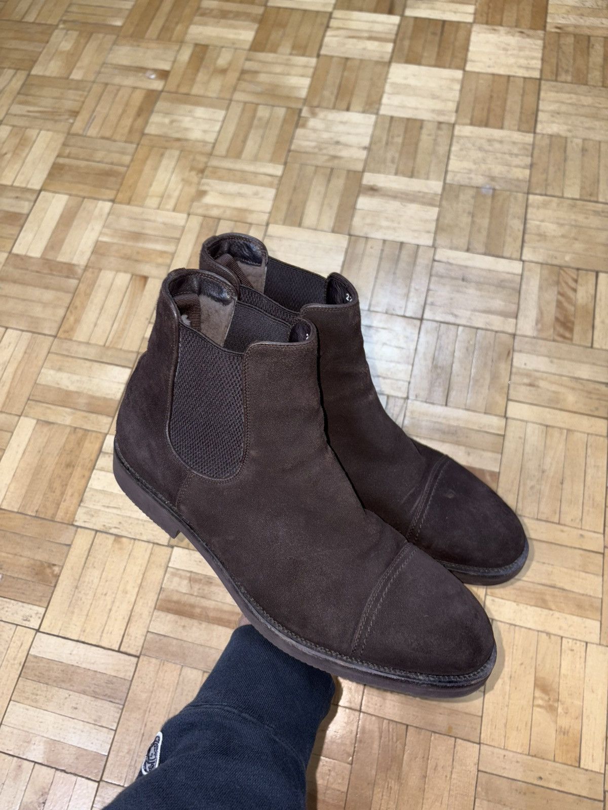 Moreschi Stemar by Moreschi Sherpa Lined Suede Chelsea Boots Size US 9 / EU 42 - 1 Thumbnail