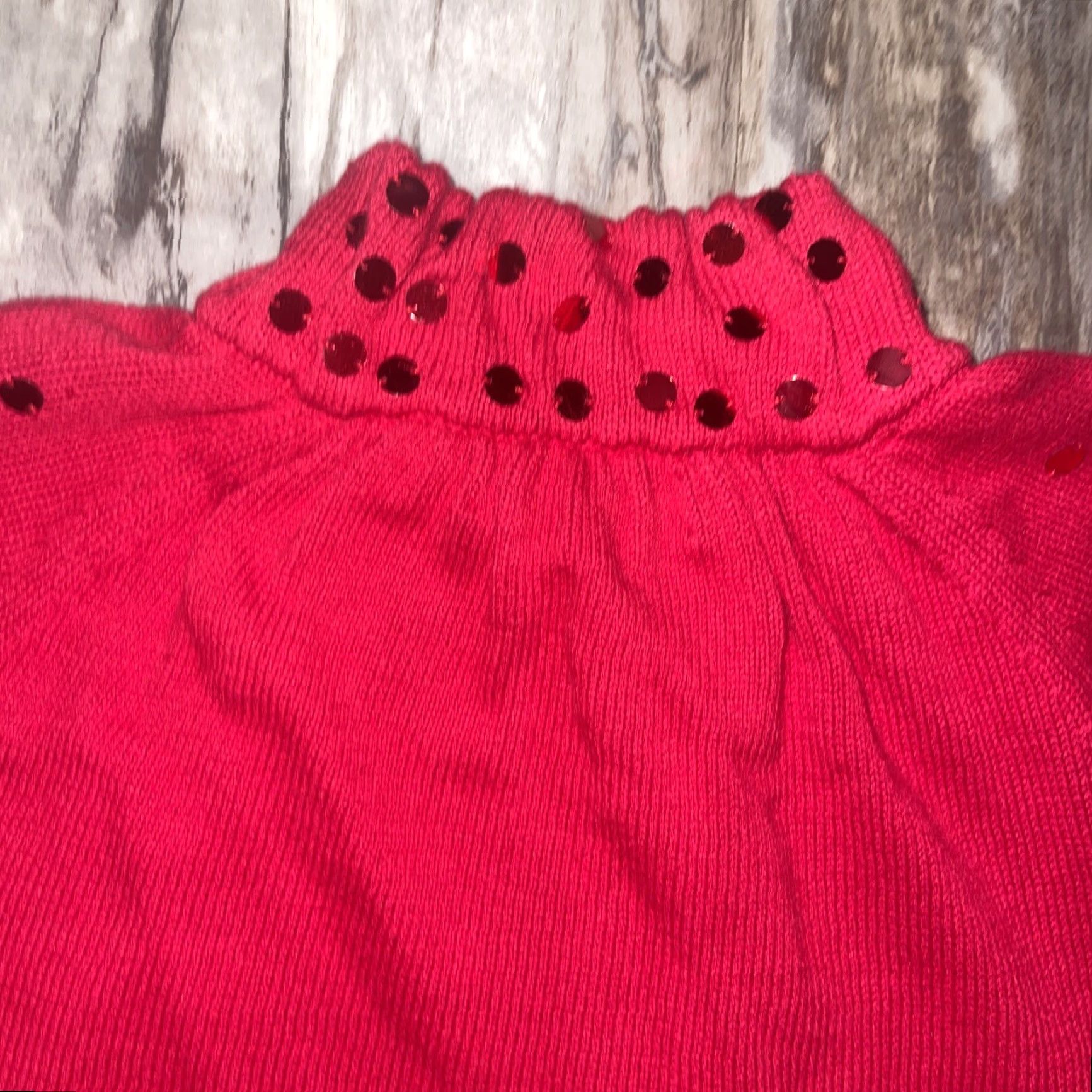 Jones New York Jones New York Signature Women’s Knit Sweater Red Sequins Zip Front Cardigan Size Medium Womens Holiday Sequins Full Zip Size M / US 6-8 / IT 42-44 - 6 Thumbnail